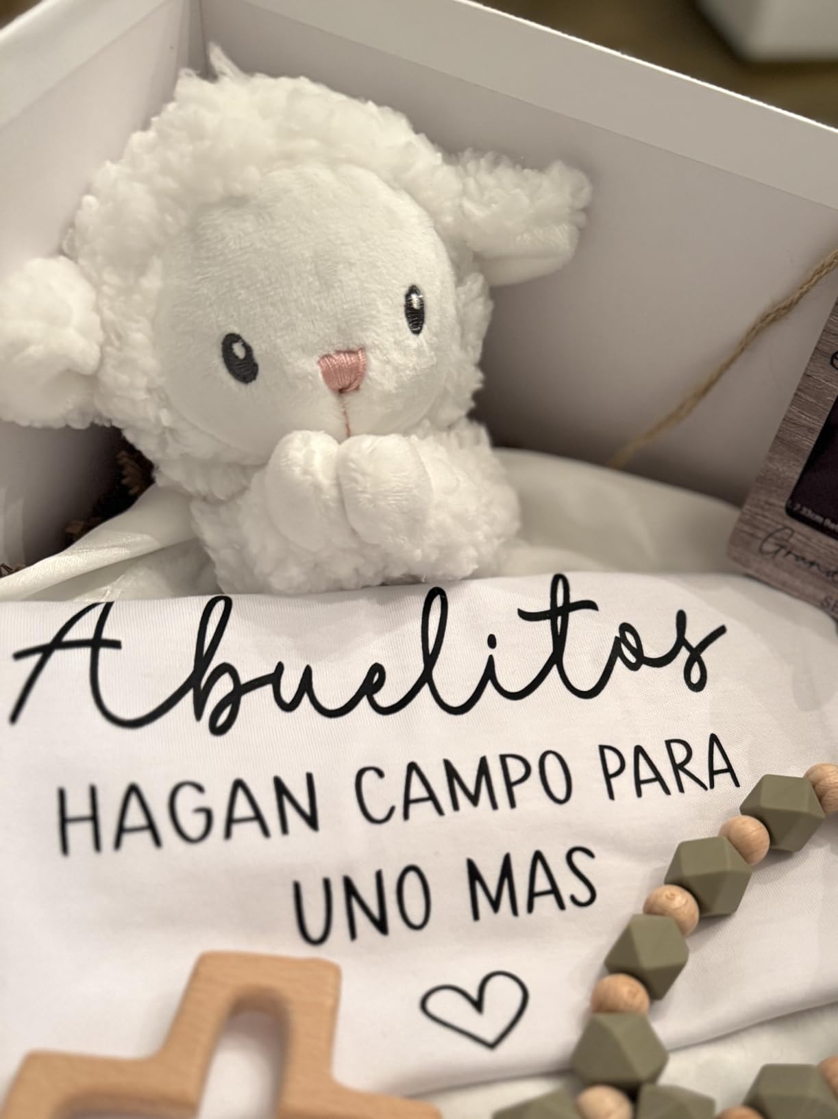 Baby Aspen Bedtime Blessings Lamb Lovey Security Blanket with Rattle - Plush Lamb Stuffed Animal Baby Lovie - Christian Baptism Gift Keepsake Nursery customer photo 1