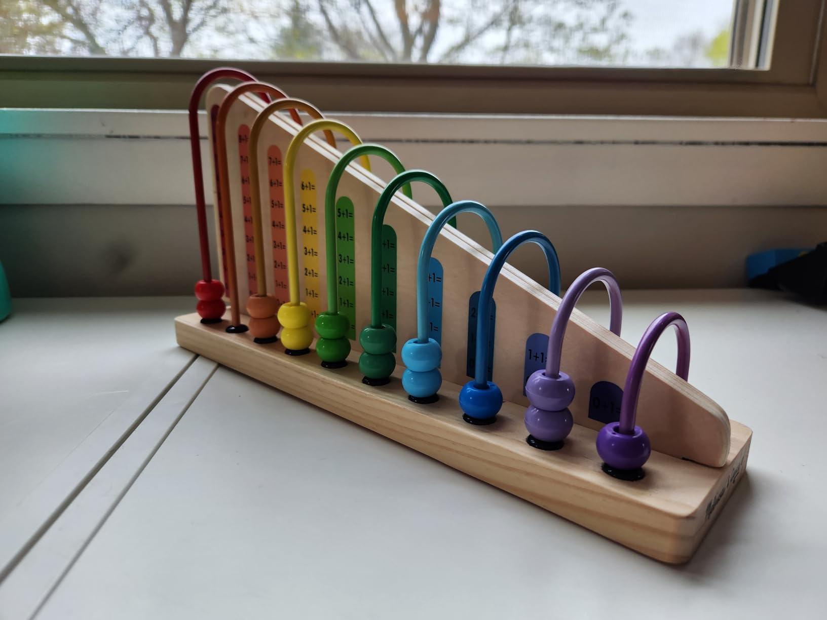 Melissa & Doug Add & Subtract Abacus - Educational Toy with 55 Colorful Beads and Sturdy Wooden Construction customer photo 1
