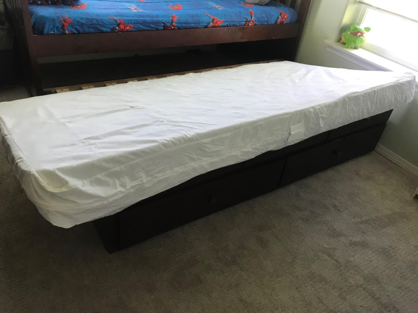 Twin (6-8 in. Deep) SureGuard Mattress Encasement - 100% Waterproof, Bed Bug Proof, Hypoallergenic - Premium Zippered Six-Sided Cover customer photo 2