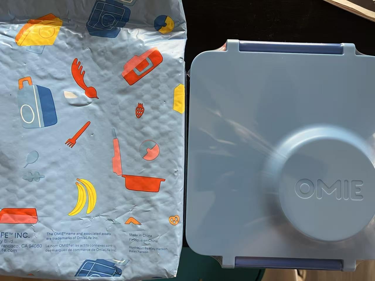 OmieBox Bento Box for Kids - Insulated Bento Lunch Box with Leak Proof Vacuum Insulated Food Jar - 3 Compartments, Two Temperature Zones (Blue Sky) customer photo 2