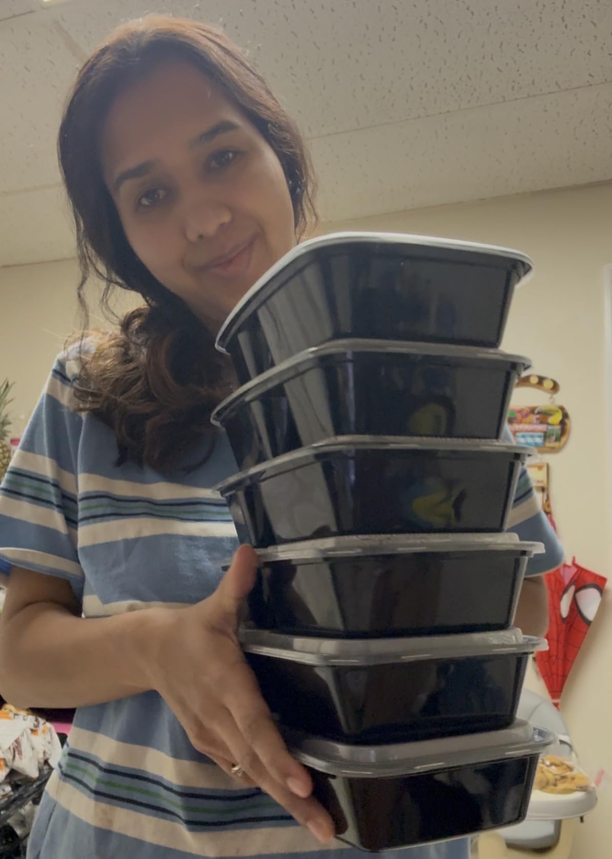 50 Pack (100-Piece) 32 oz Sturdy Leakproof 2-Compartment Meal Prep Containers with Lids, Plastic Food Storage Containers for Lunch, Microwave, Freezer, and Dishwasher Safe Takeout Containers customer photo 2