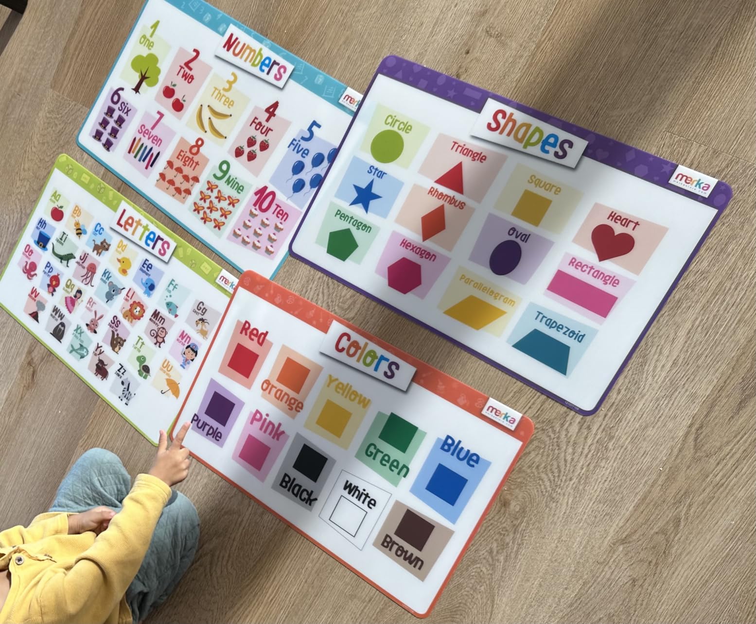 Merka 4 Pack Educational Placemat for Kids & Toddlers customer photo 2