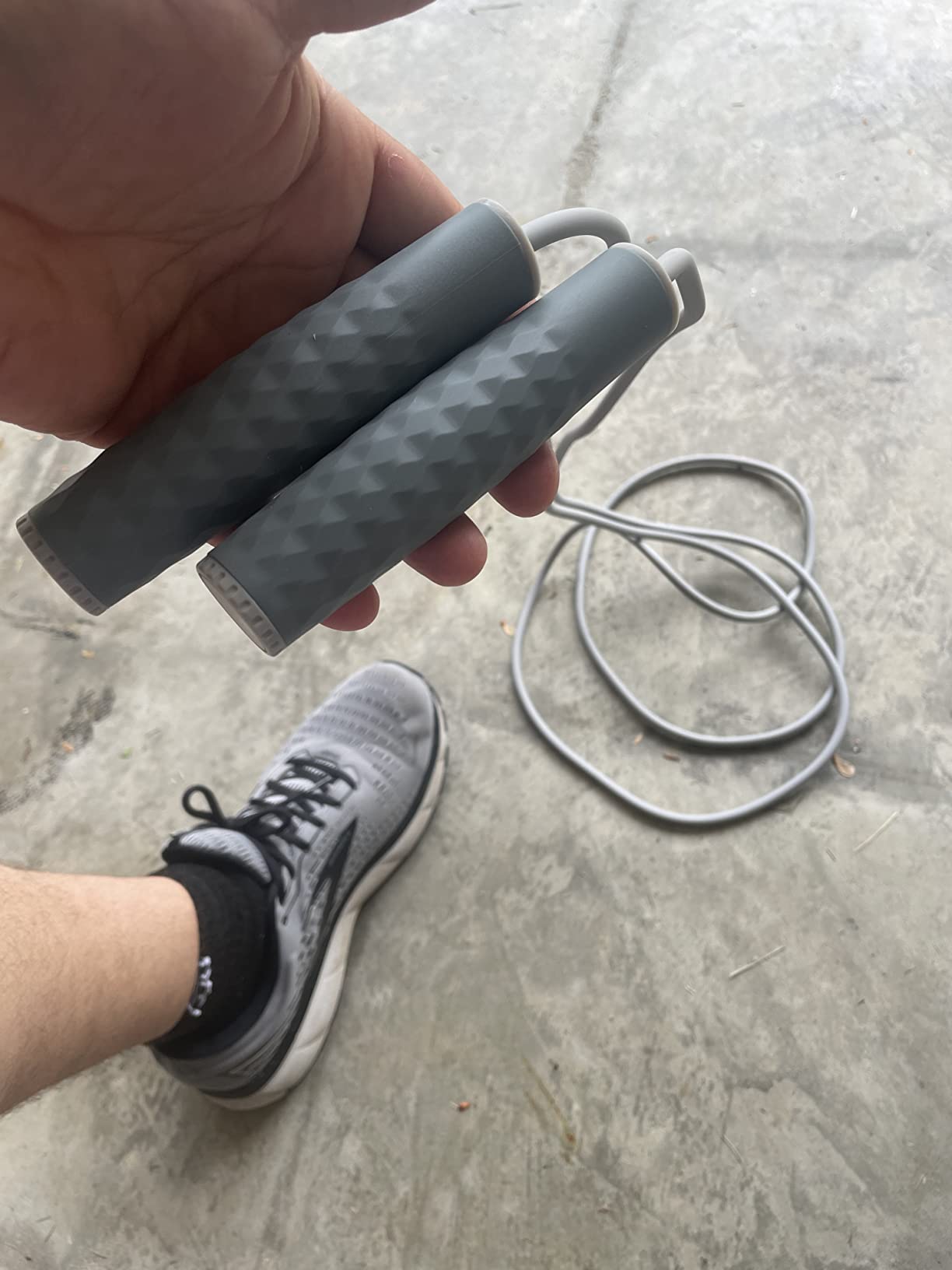 Weighted Jump Rope Workout-1LB Professional Skipping Rope with Adjustable Length and Silicone Comfortable Grips, Heavy Jumpropes Adults Fitness Women Men, Cardio Boxing Endurance Training Exercise customer photo 2