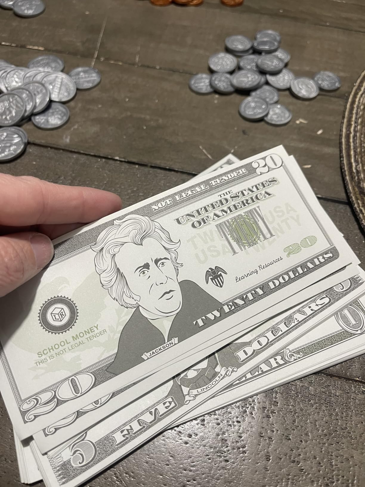 Learning Resources Pretend & Play Money - Kids Cash Register, Dollars, Pretend Classroom Play Sets for Kids, Toy Currency, Toy Dollar Bills customer photo 1
