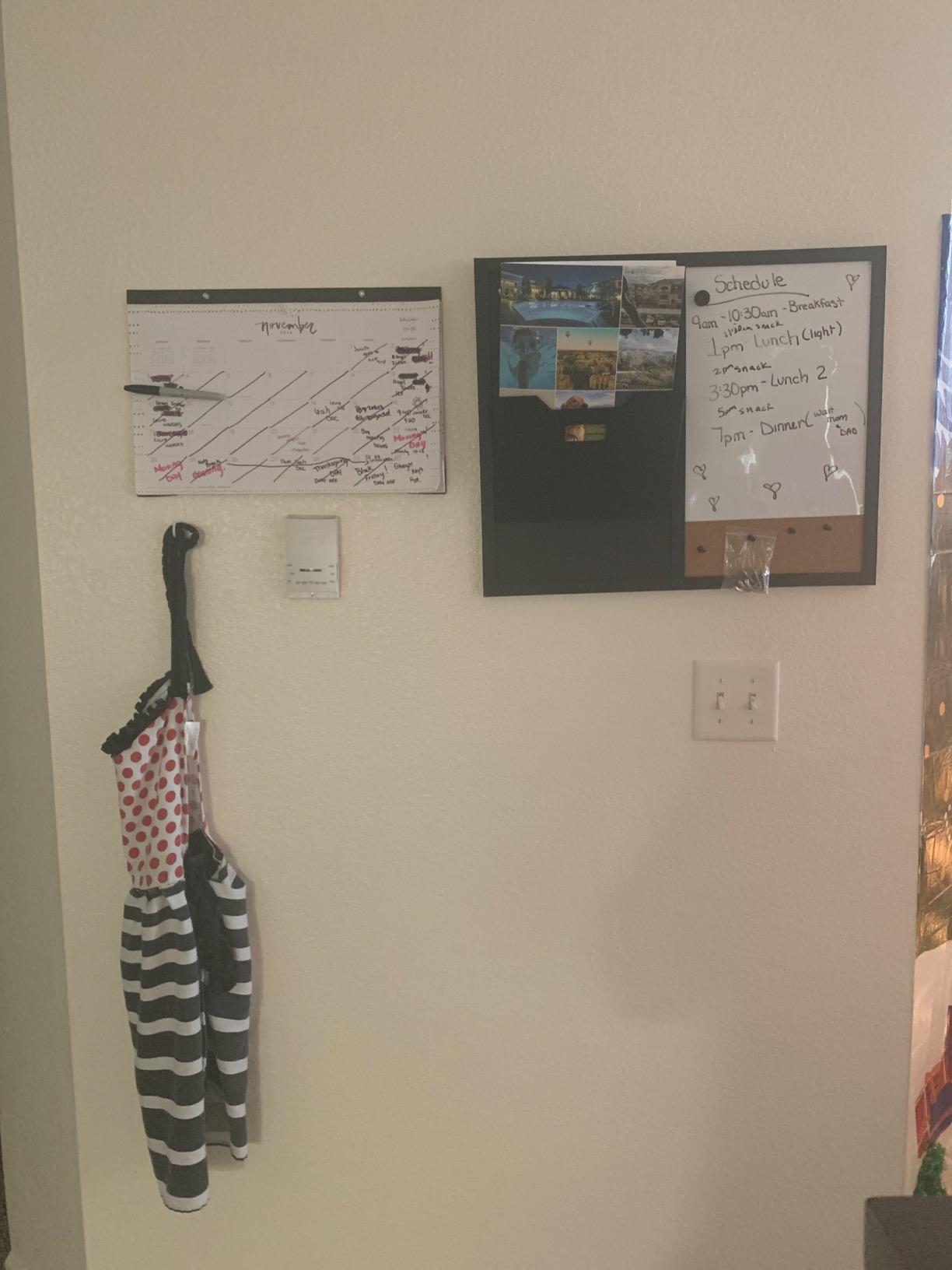 Juvale White Board Message Command Center & Wall Organizer - 21.9 x 18.2 x 0.6 in, White - Dry Erase Calendar for Wall with Chalkboard & Cork Surface customer photo 2