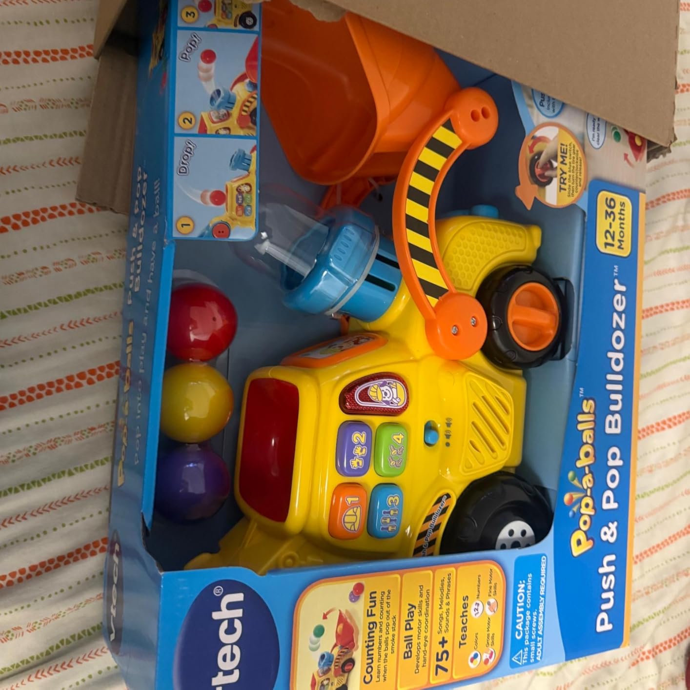 VTech Pop-a-Balls Push and Pop Bulldozer, Yellow customer photo 1