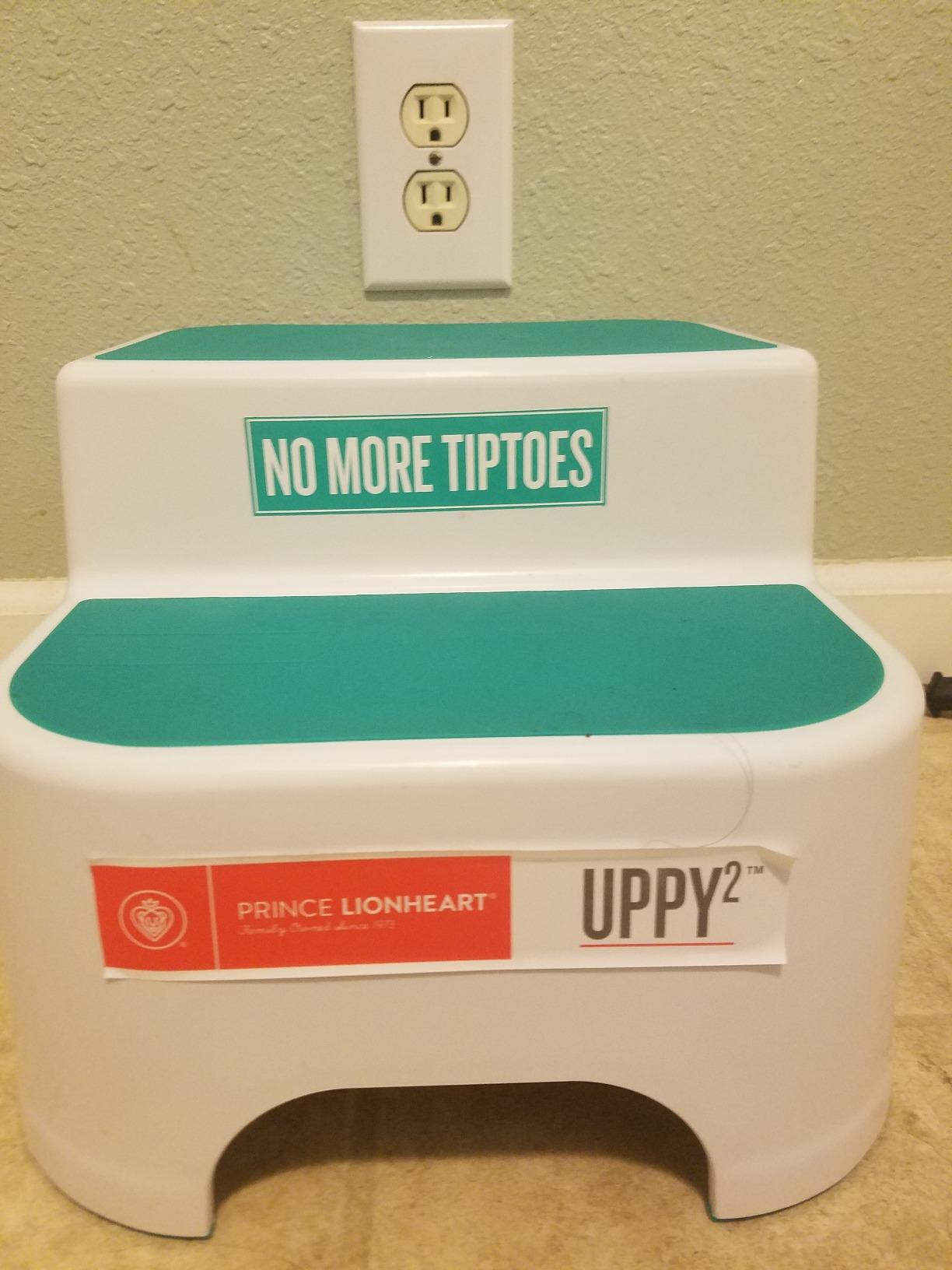 Prince Lionheart Dual Height UPPY2 Two Step Stool for Potty Training Kids and Toddlers to Wash Hands - Portable Non Slip Children and Toddler Stepping Stool for Toilet Bathroom or Kitchen (Gray) customer photo 1