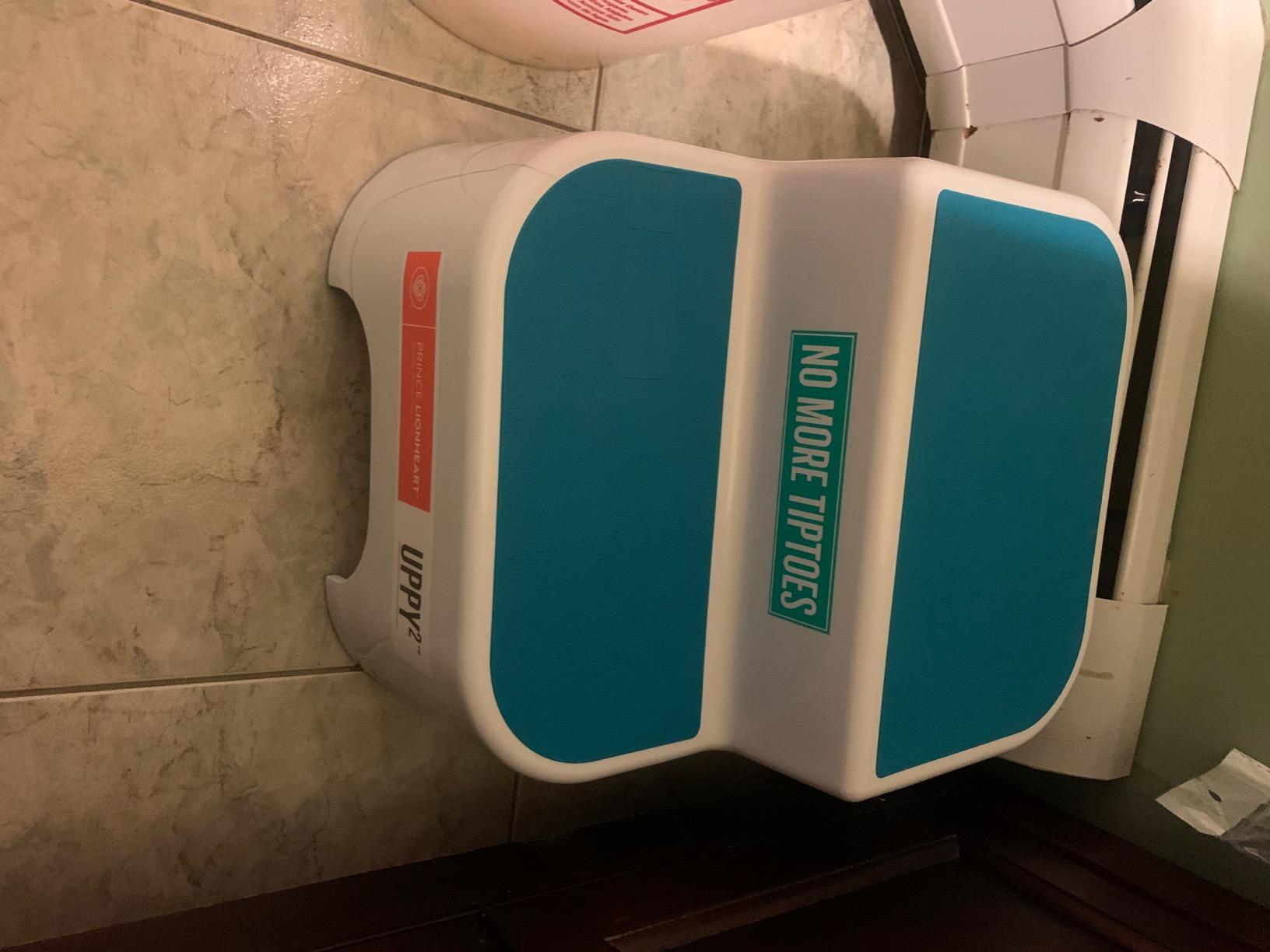Prince Lionheart Dual Height UPPY2 Two Step Stool for Potty Training Kids and Toddlers to Wash Hands - Portable Non Slip Children and Toddler Stepping Stool for Toilet Bathroom or Kitchen (Gray) customer photo 2