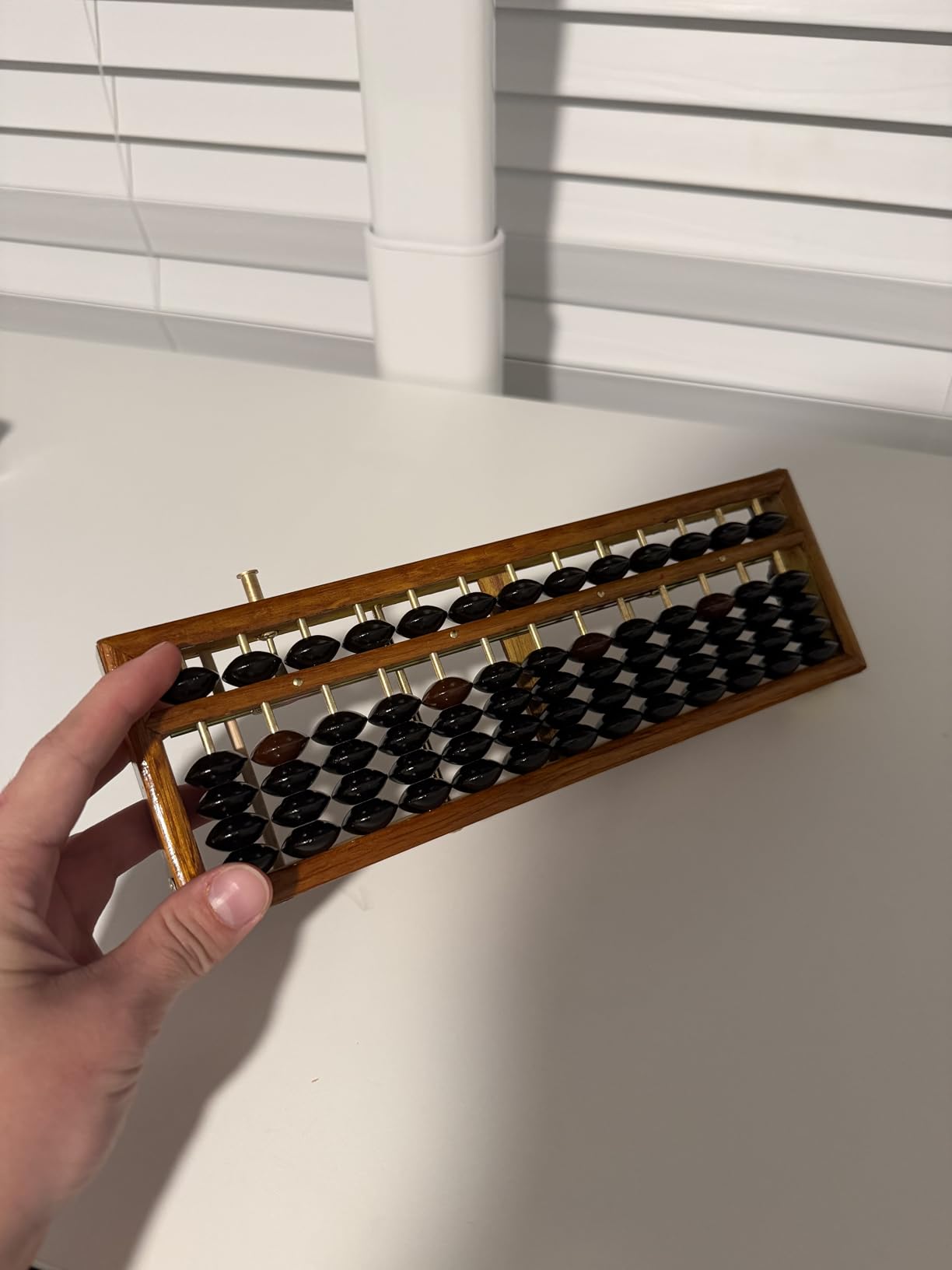 Vintage Style Wooden Abacus Soroban 13 Column (10.7 in) Math Professional Abacus for Adults Kids with Guide Handbook and Reset Button, Anti-Skid Rubber Feet customer photo 1