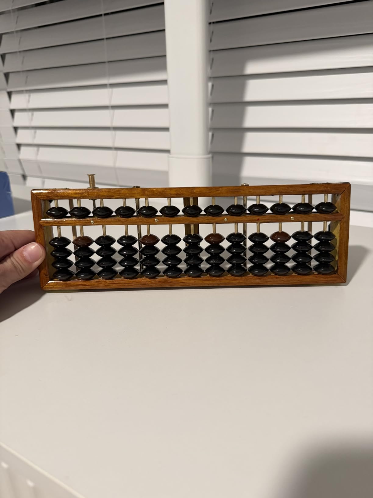 Vintage Style Wooden Abacus Soroban 13 Column (10.7 in) Math Professional Abacus for Adults Kids with Guide Handbook and Reset Button, Anti-Skid Rubber Feet customer photo 2