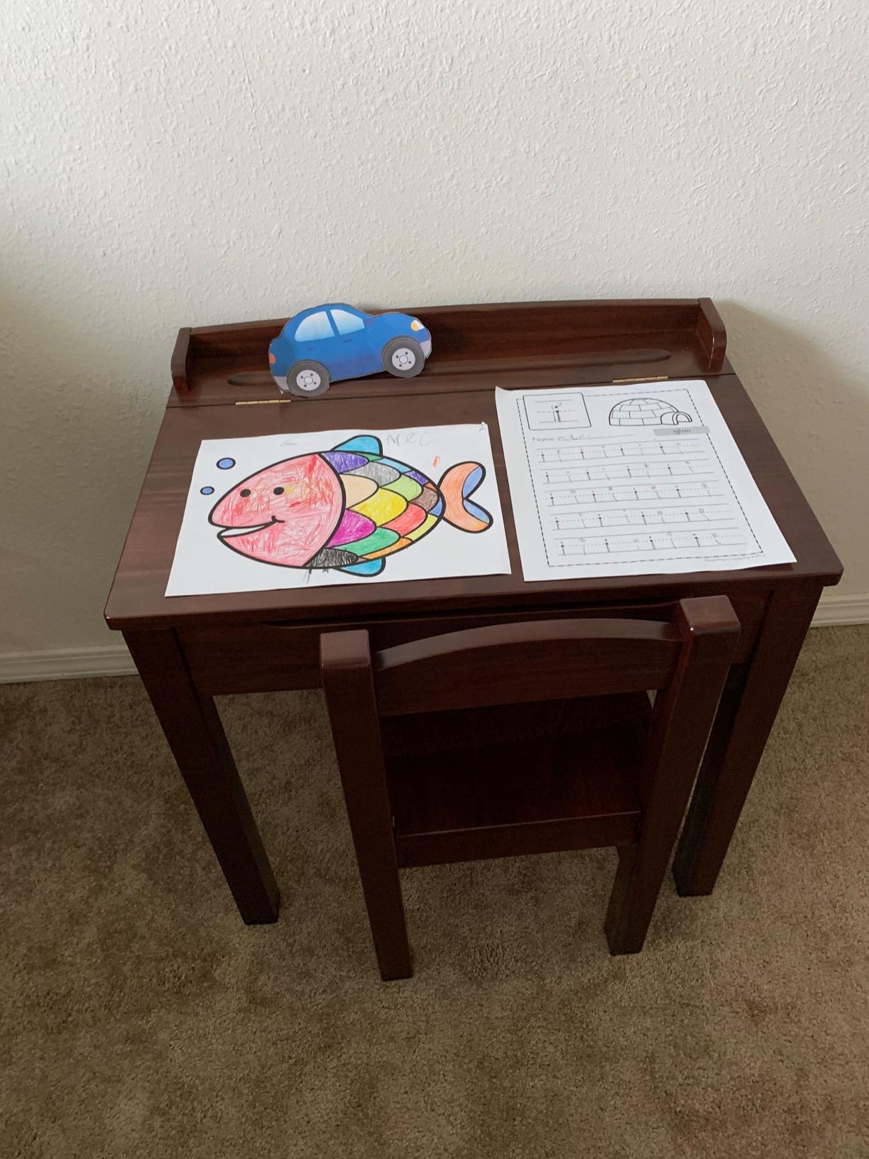Melissa & Doug Wooden Lift-Top Desk & Chair - Espresso customer photo 1
