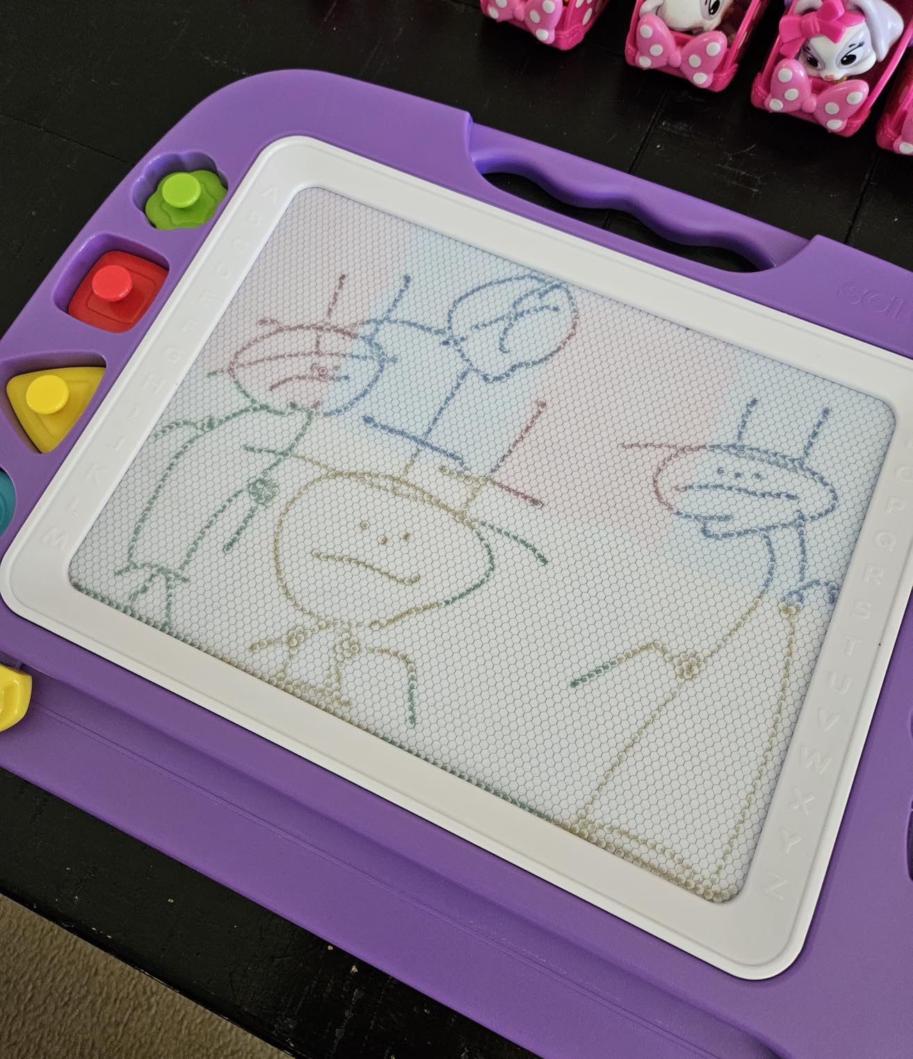 SGILE Toddler Toys for Kids, Large Magnetic Drawing Board for Birthday Gift, Toys for 1 2 3 4 Year Old Girls Boys, Etch & Sketch Pad with 4 Stamps, Learning and Educational, 16x13 in, Blue customer photo 1