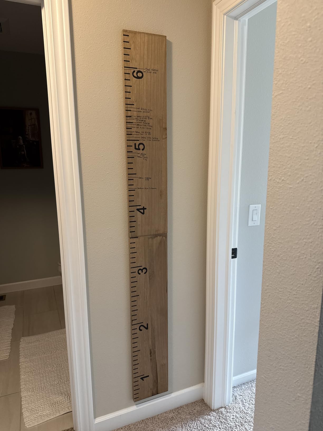 Kate and Laurel Growth Chart 6.5' Wood Wall Ruler, Rustic Brown customer photo 1