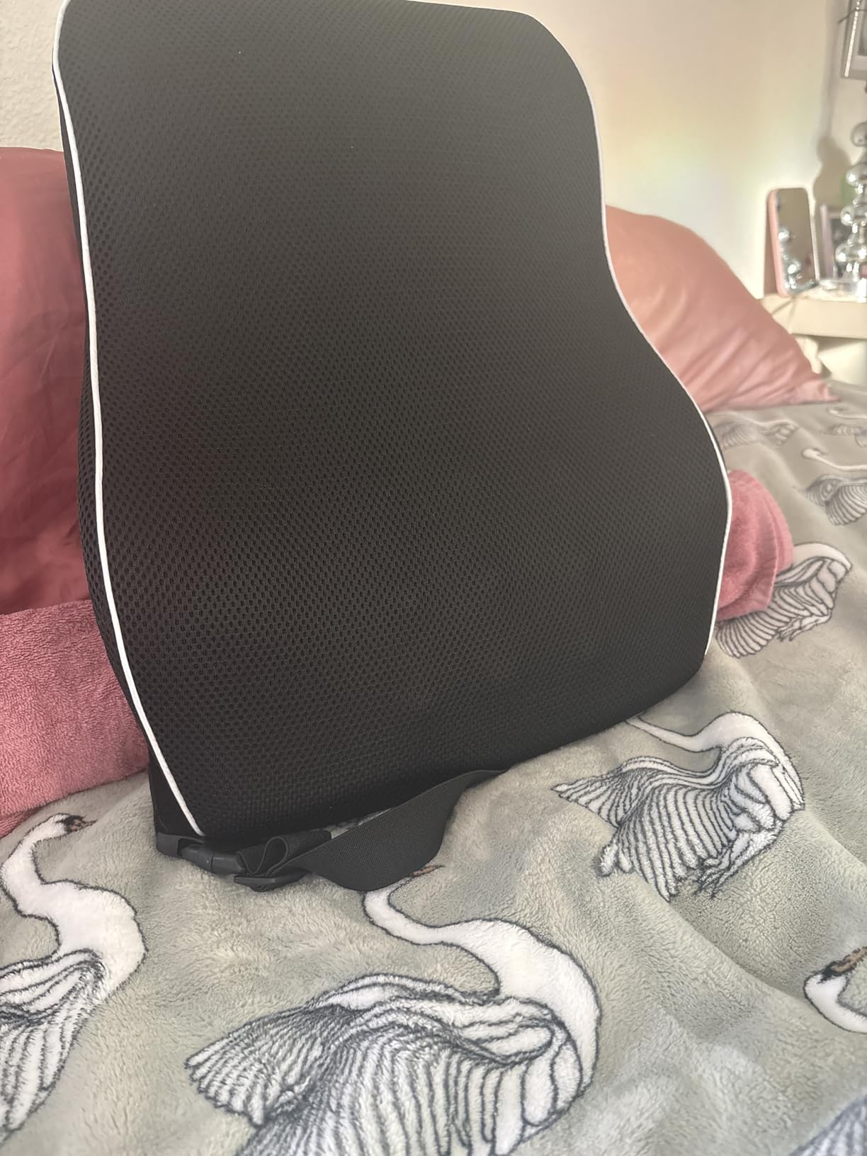Lumbar Support Pillow for Office Chair, Office Home Essentials, Gifts for Mom, Dad, Back Support Pillow for Car, Chair Cushions, Back Pain Relief Improve Posture, Mesh Cover Double Adjustable Straps customer photo 2