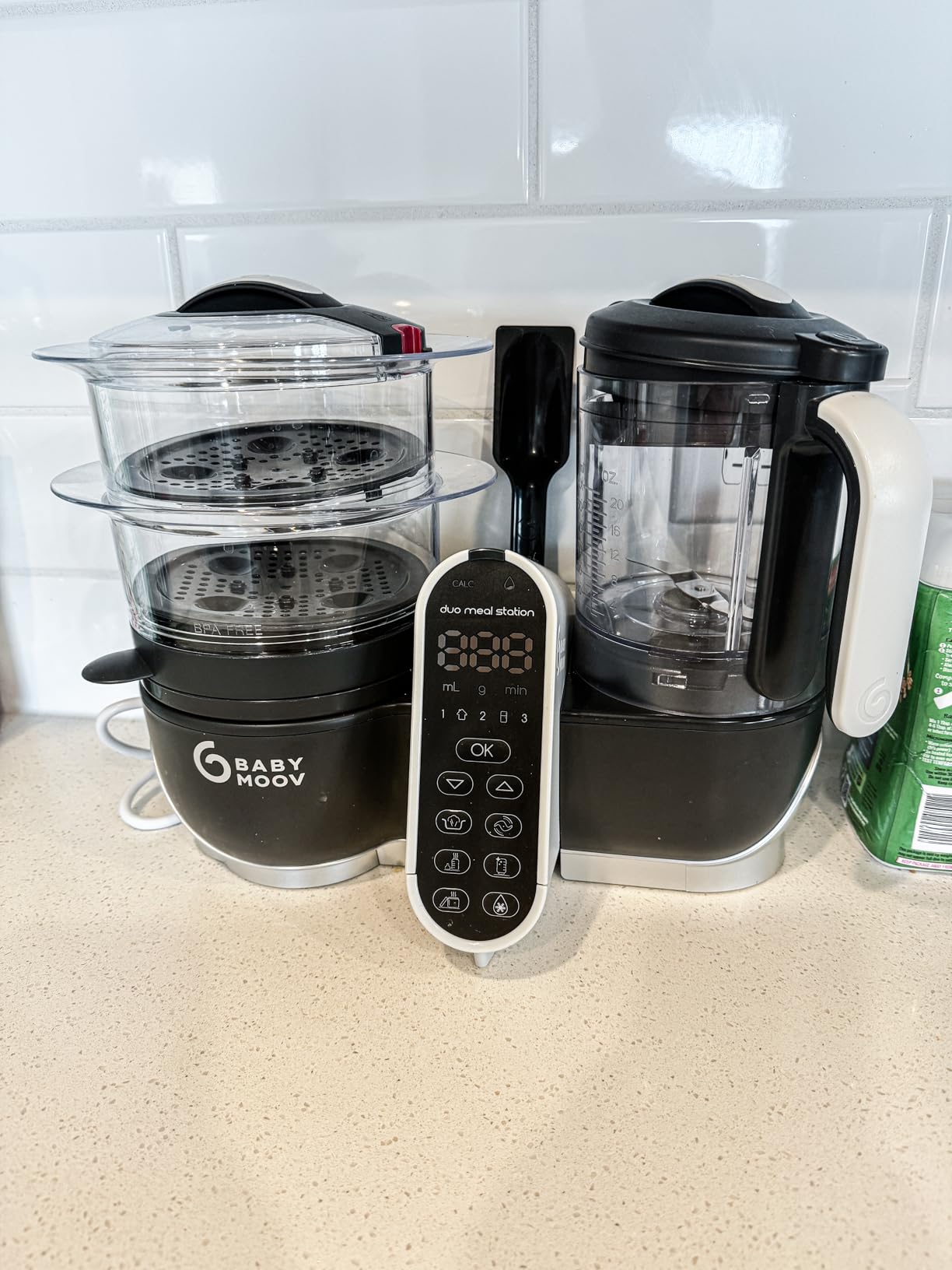 Babymoov Duo Meal Station Grey: Multi-Speed Baby Food Maker Steamer and Puree Blender, Baby Food Processor that warms & defrosts (Nutritionist Approved) customer photo 2