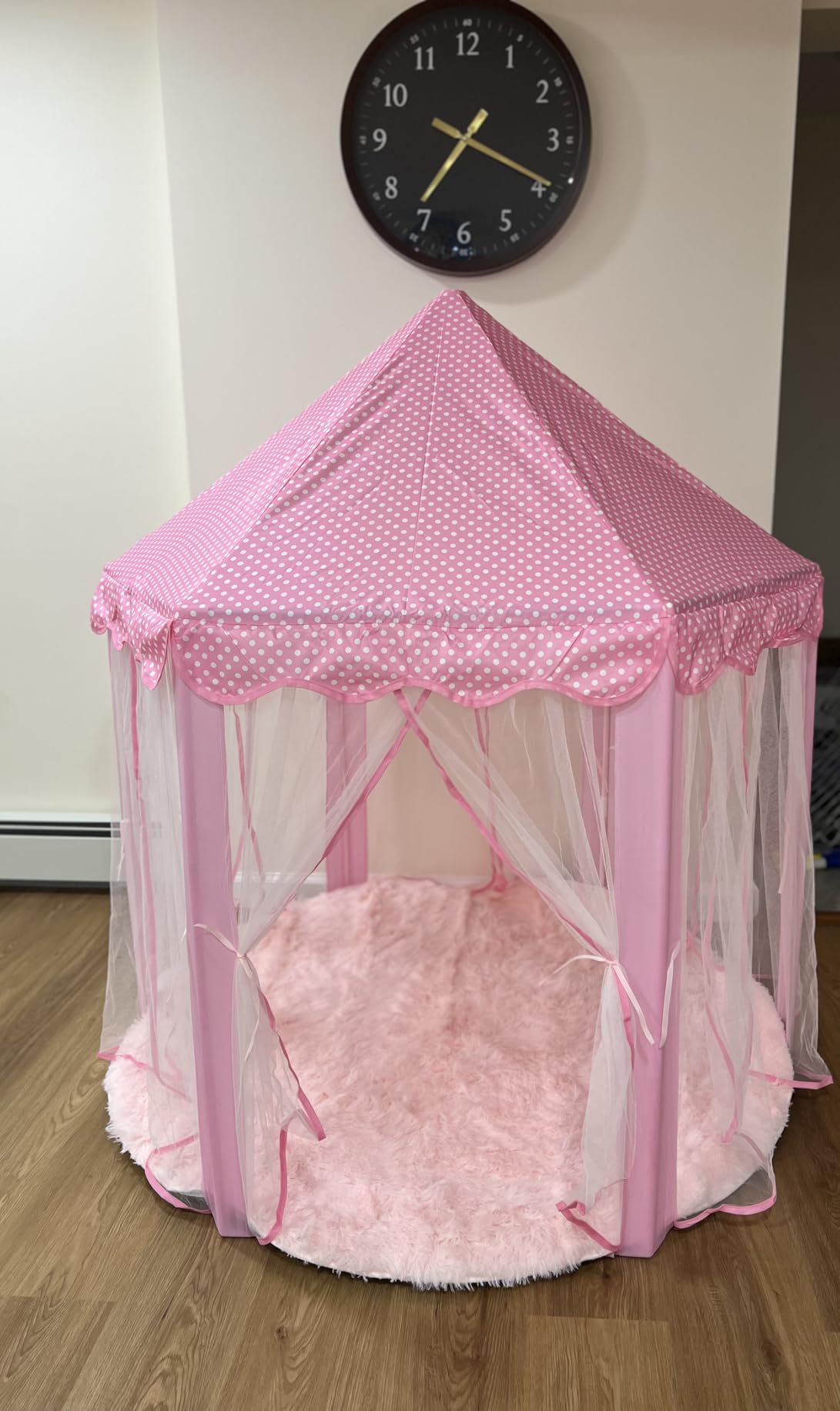 wilwolfer Princess Castle Play Tent for Girls Large Kids Play Tents Hexagon Playhouse with Star Lights Toys for Children Indoor Games (Pink) customer photo 1