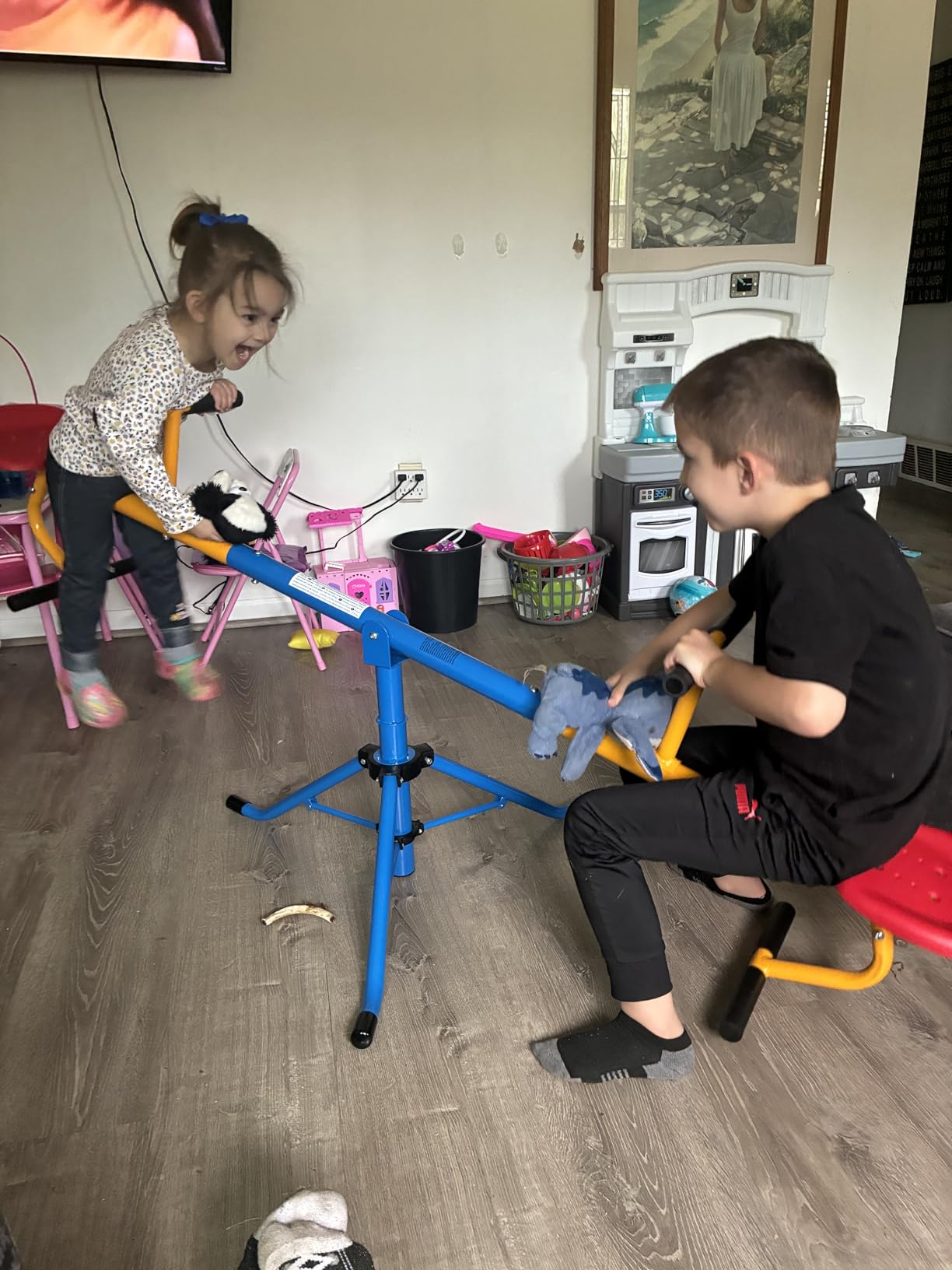 Costzon Teeter Totter Seesaw for Kids Outdoor, Preschool Swivel Seesaw Playground Equipment, 360 Degree Rotation, Indoor Outdoor Play Equipment for Toddlers, Suitable for Home, Backyard Gift Christmas customer photo 1