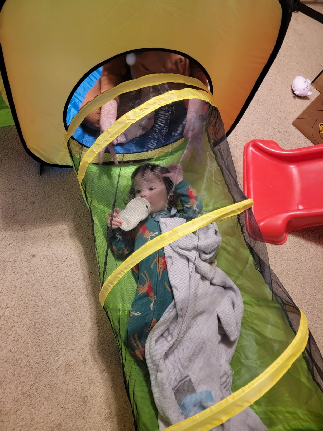 UTEX 8 in 1 Pop Up Children Play Tent House with 4 Tunnel, 4 Tents for Boys, Girls, Babies and Toddlers for Indoor and Outdoor Use customer photo 1