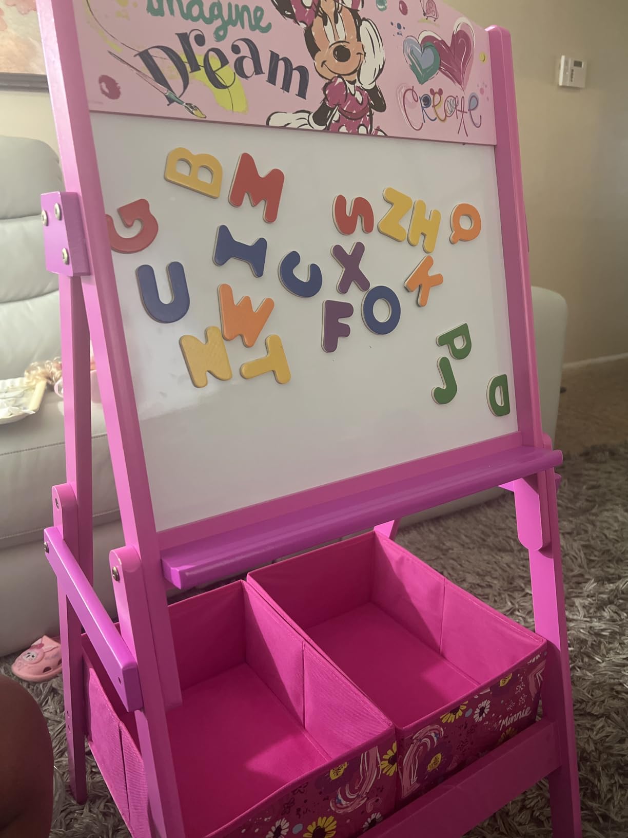 Delta Children MySize Kids Double-Sided Storage Easel -Ideal for Arts & Crafts, Drawing, Homeschooling and More, Bianca White customer photo 1
