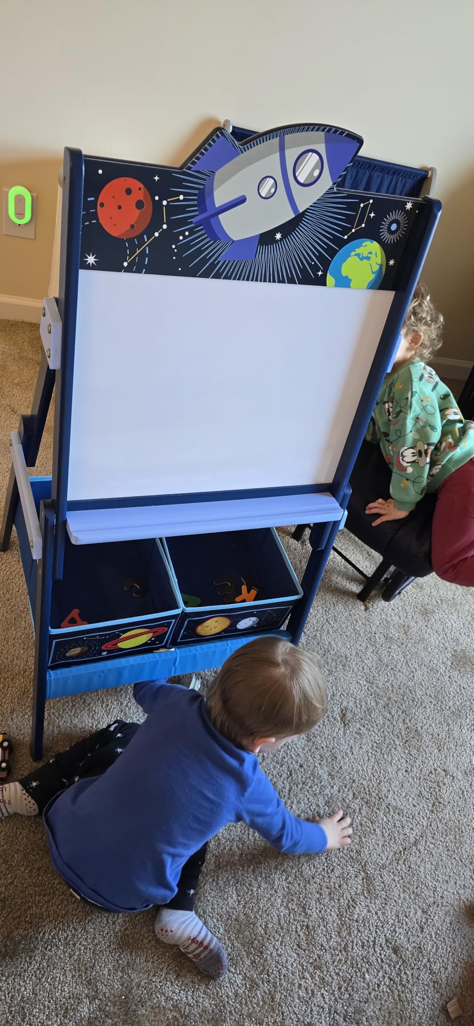 Delta Children MySize Kids Double-Sided Storage Easel -Ideal for Arts & Crafts, Drawing, Homeschooling and More, Bianca White customer photo 2