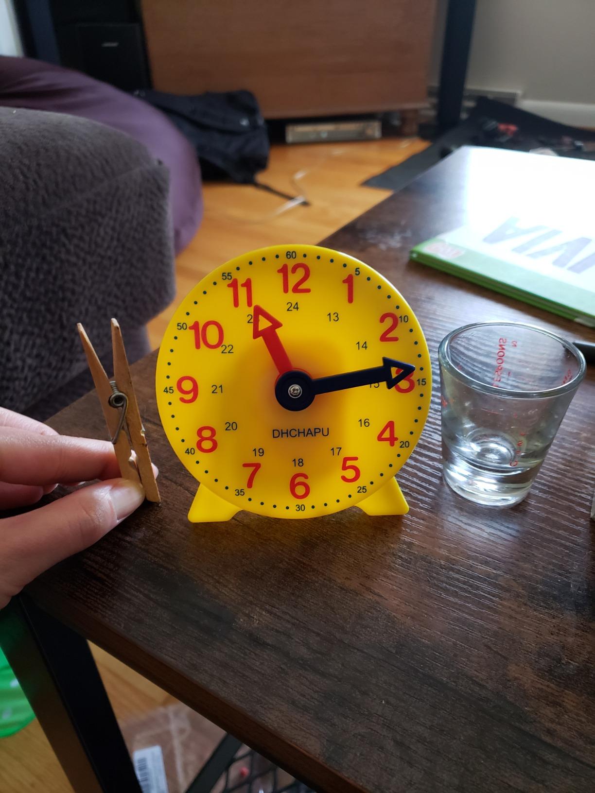 Student Kids Learning Clock Time Teacher Gear 4 Inch 12/24 Hour Telling Time Toy Teaching Clock Educational Clock for Classroom & Homeschool customer photo 1