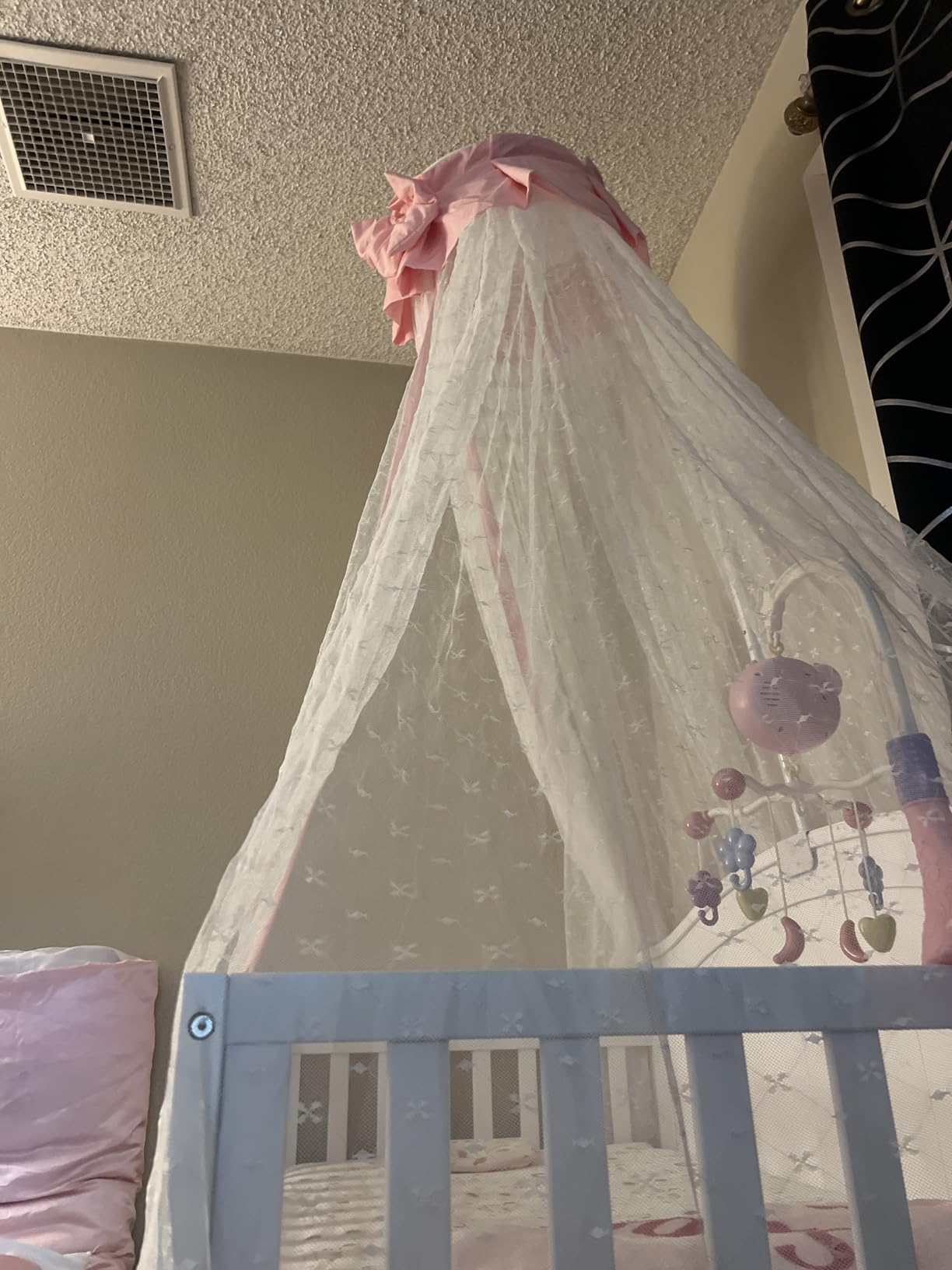 Breathable Crib Netting Bed Curtains Canopy for Kids Mosquito Net Bedroom Decor (Pink, Mosquito net) customer photo 1