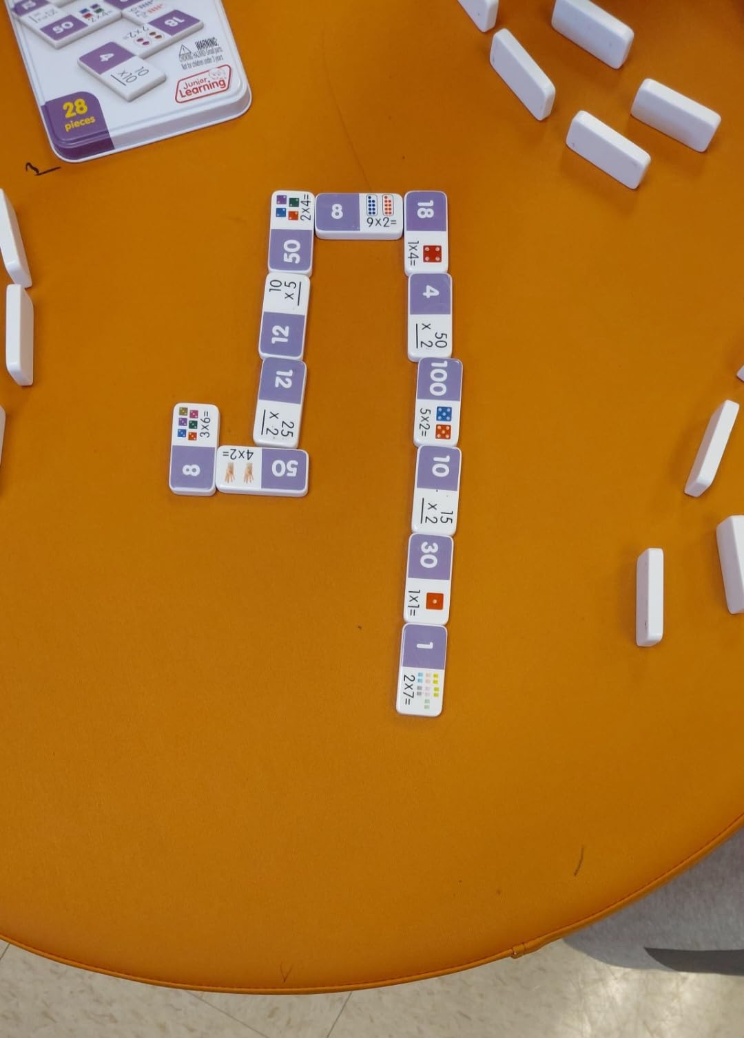 Junior Learning Multiplication Dominoes Game Set, 28 Pieces, Ages 7-9, Math Skills, Grade 2-3 customer photo 2