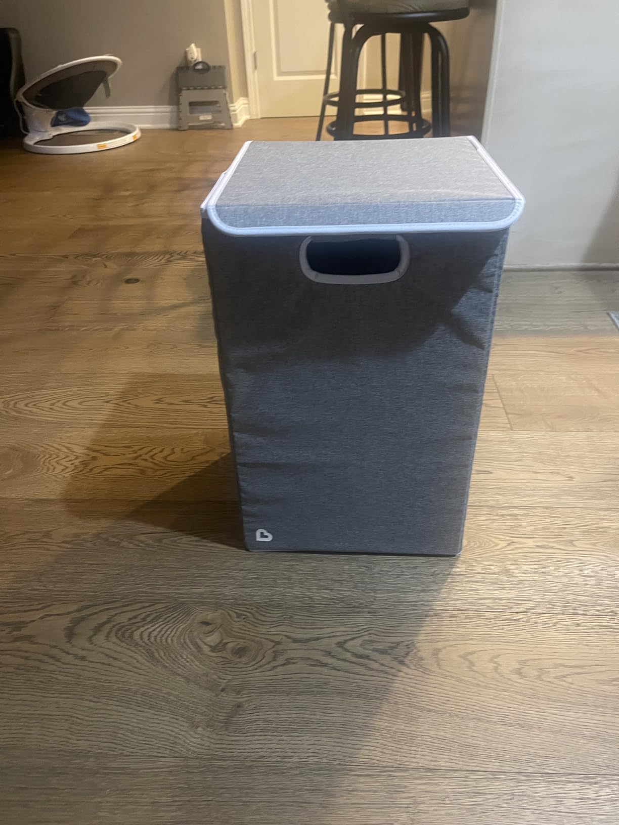 Munchkin Laundry Hamper for Baby and Kids, Collapsible Nursery Organizer with Lid, Grey customer photo 1