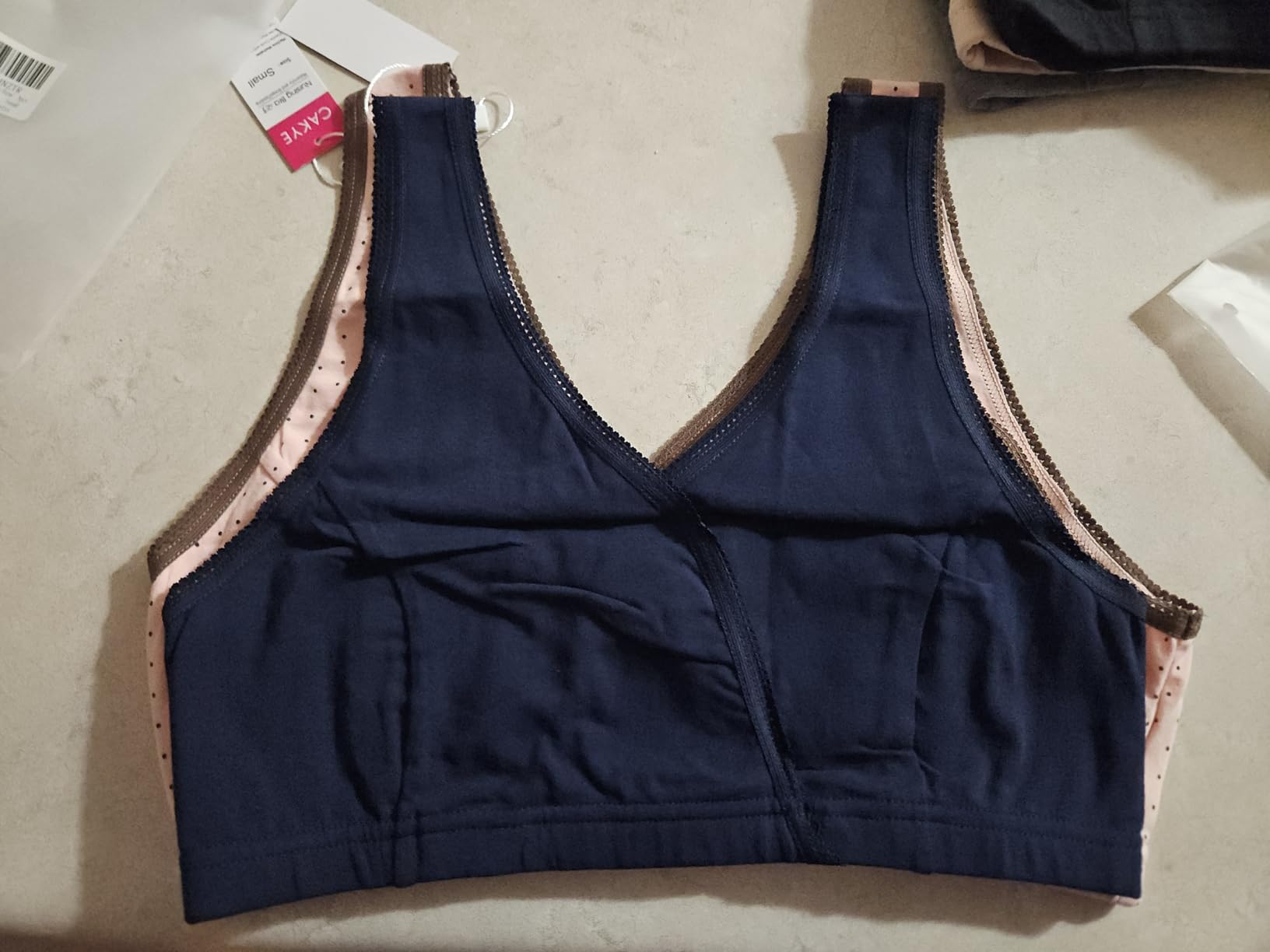 CAKYE 3 Pack Maternity Nursing Sleep Bra Breastfeeding Cotton Bralette customer photo 2