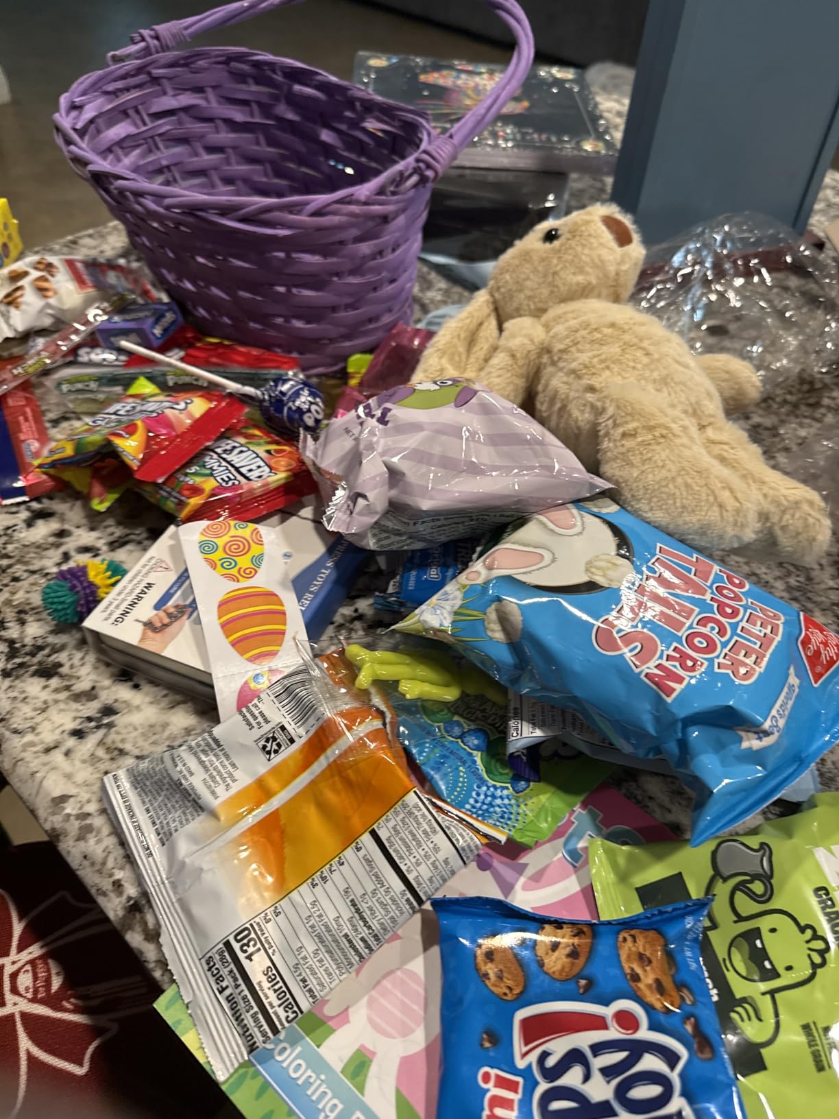 Brown Easter Basket for Kids and Adults (45ct) Already Filled Easter Gift Basket with Plush Easter Bunny, Candy, Snacks, and Treats customer photo 2