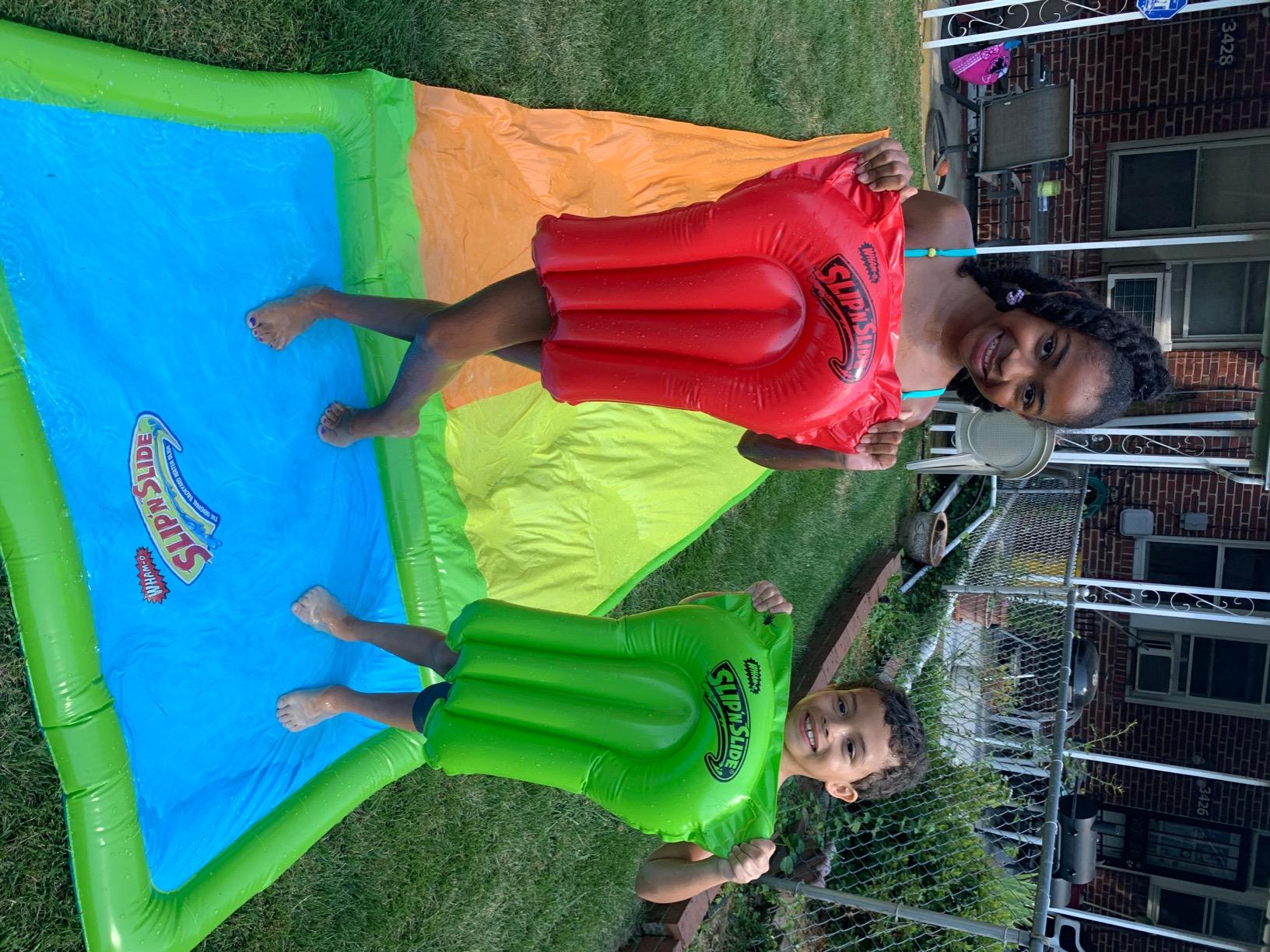 Wham-O Slip N Slide 18ft Double Lanes Water Slides with Splash Pool Area and 2 Bodyboards, Extra-Long Backyard Slides for Summer Outdoor Water Parties Activities customer photo 2