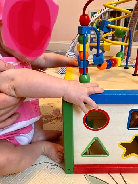 Play22 Wooden Activity Cube for Baby - 6 in-1 Baby Activity Play Cube with Bead Maze, Shape Sorter, Abacus Counting Beads, Counting Numbers, Sliding Shapes, Removable Bead Maze, 8Pcs Stacking Cups customer photo 2