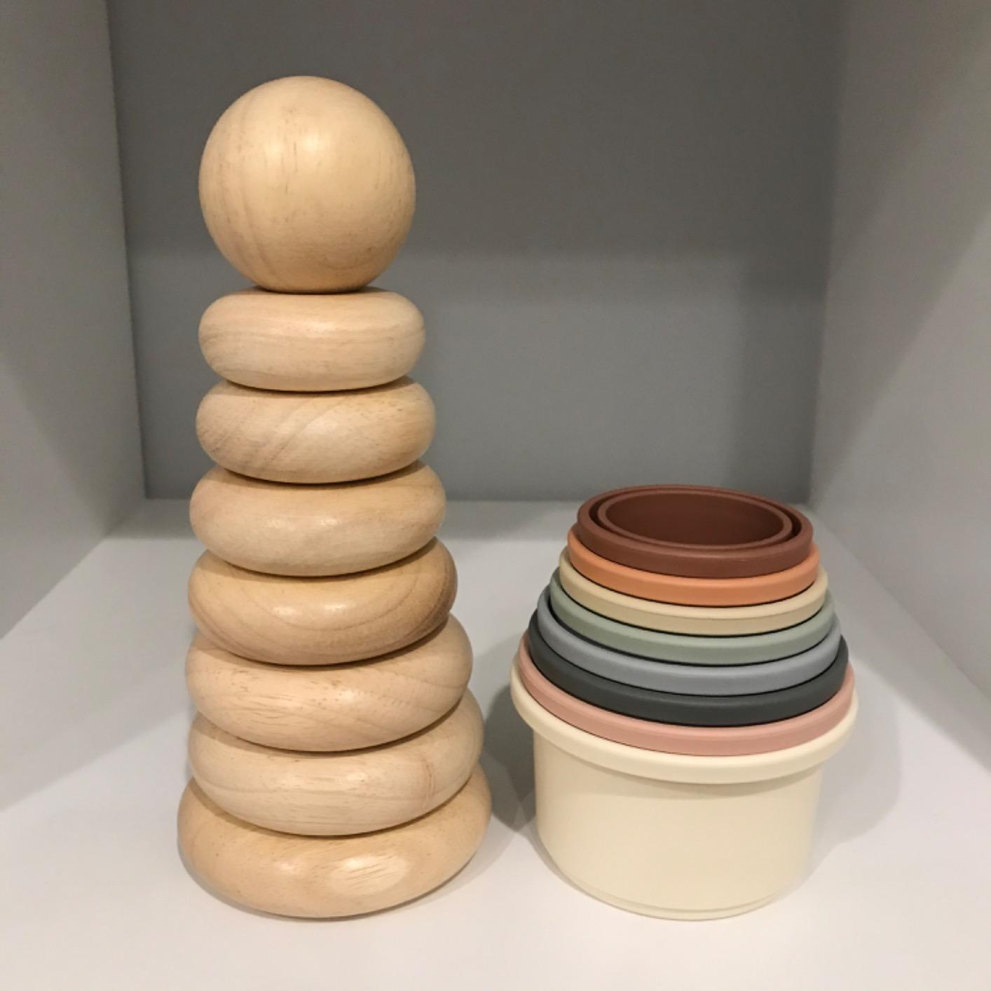 PlanToys First Stacking Ring | Montessori Wooden Stacking Toy for Babies & Toddlers | Baby Learning Toy for Fine Motor Skills, Sensory Play & Color Sorting customer photo 2