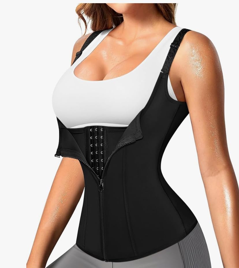 Waist Trainer for Women Corset Shapewear with Zipper Women's Waist Cincher Tank Top with Adjustable Straps customer photo 2