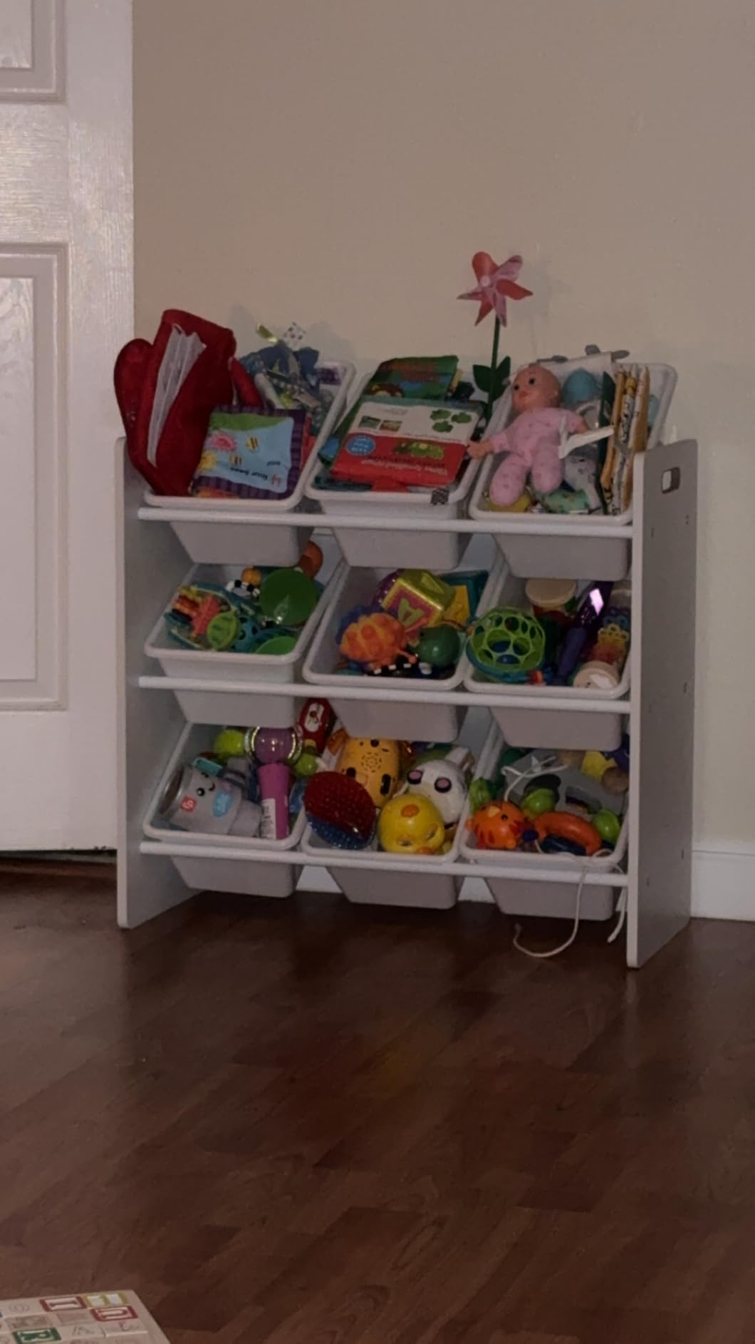 Humble Crew Toy Storage Organizer with 9 Removable Storage Bins for Kids Playroom, 3-Tier Toddler Toy Organization and Storage, Grey/White customer photo 2