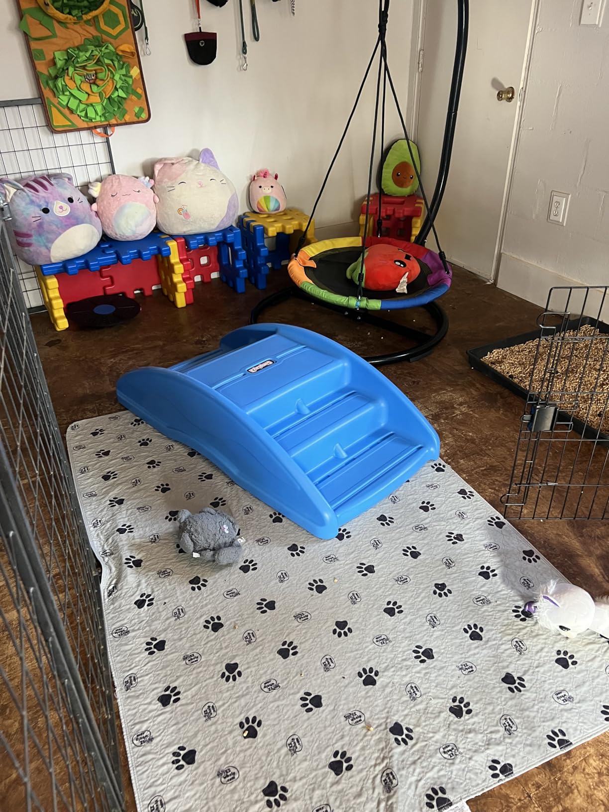 Simplay3 Two Sided Rock and Roll Teeter Totter Seesaw and Climbing Bridge, Fits up to Four Children and Kids for Rocking and Climbing - Indoor/Outdoor, Made in USA (Blue) customer photo 1