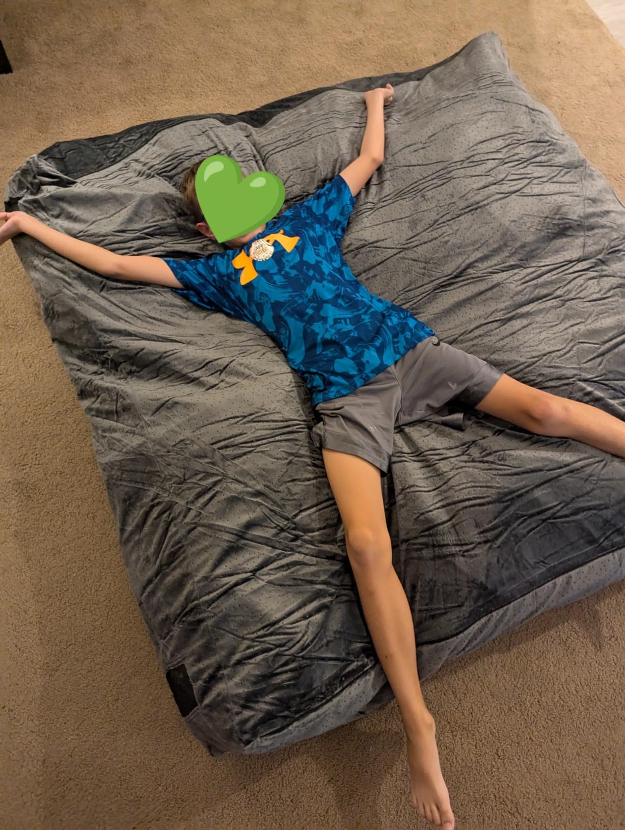 Milliard Crash Pad Sensory Pad with Foam Blocks for Kids and Adults with Washable Cover (5 feet x 5 feet) (Blue) customer photo 1