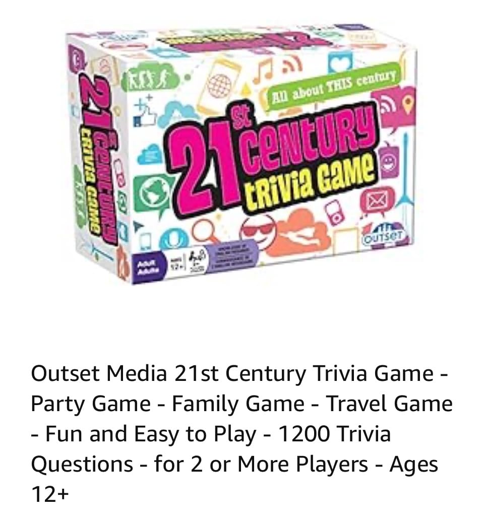 21st Century Trivia Game - Party Game - Family Game - Travel Game - Fun and Easy to Play - 1200 Trivia Questions - for 2 or More Players - Ages 12+ customer photo 1