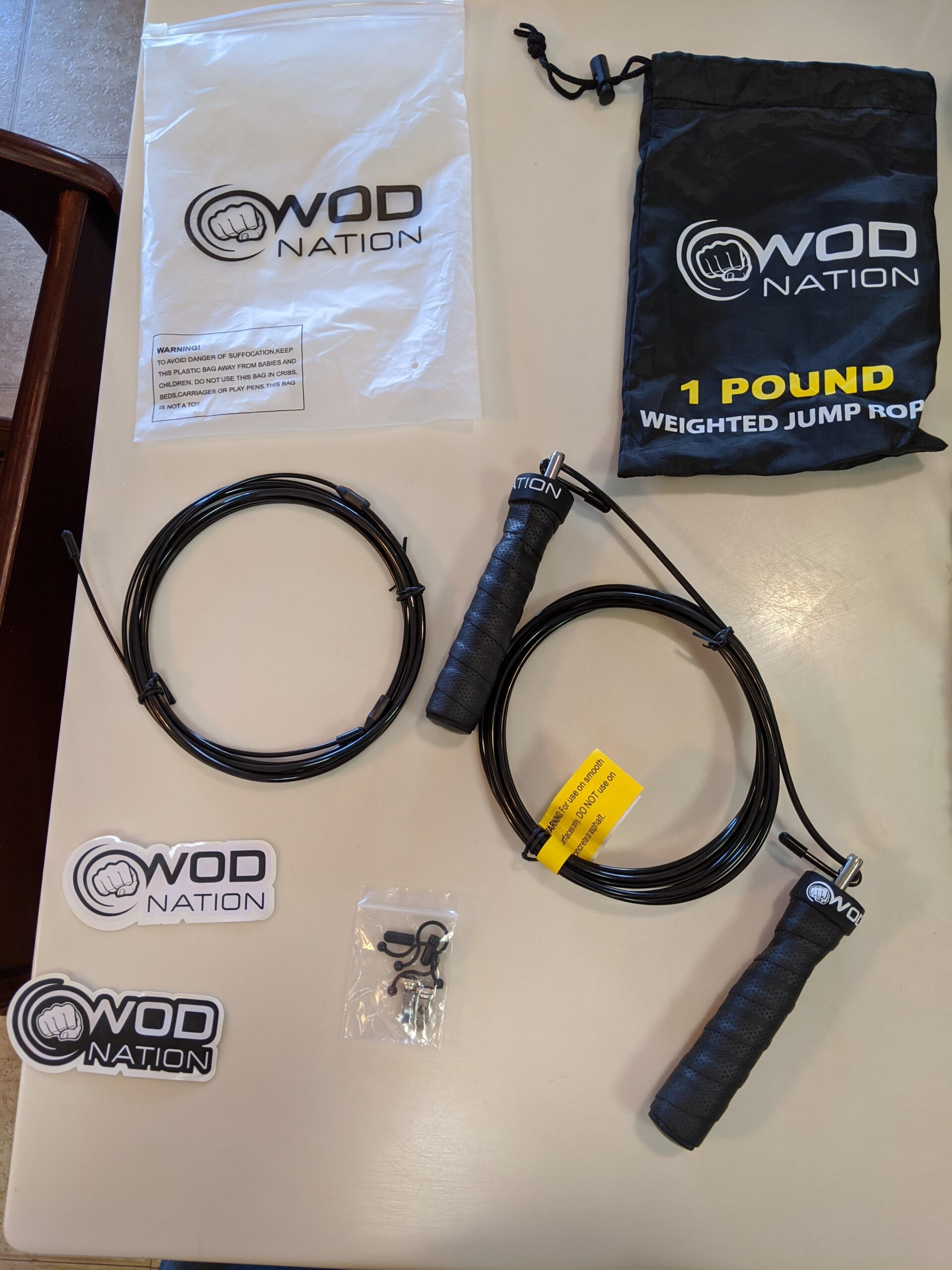 WOD Nation Weighted Jump Rope for Women & Men - 1 Pound (1LB) Adjustable Heavy Speed Jump Rope Handles with Removable Weights 4Crossfit, Cross Training, Boxing. customer photo 2