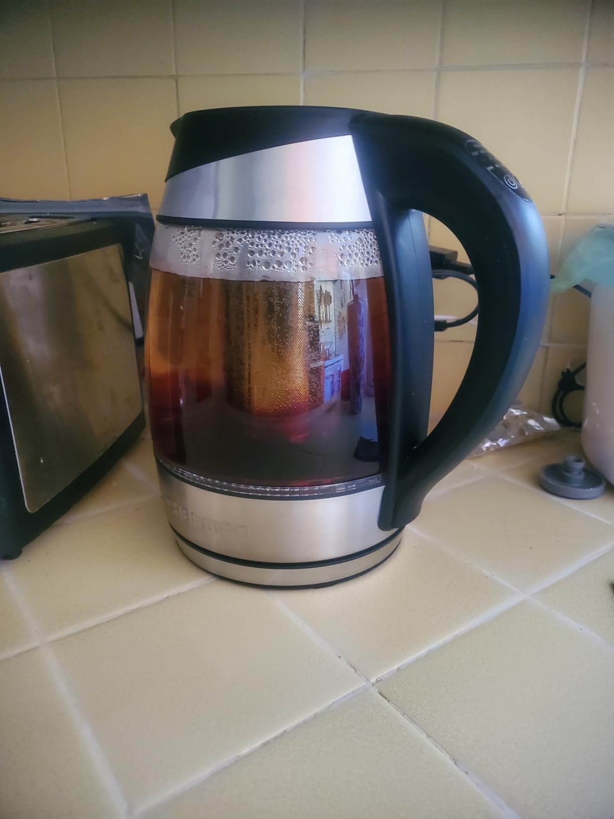 Chefman Electric Kettle with Temperature Control, 5 Presets LED Indicator Lights, Removable Tea Infuser, Glass Tea Kettle & Hot Water Boiler, 360 Swivel Base, BPA Free, Stainless Steel, 1.8 Liters customer photo 2
