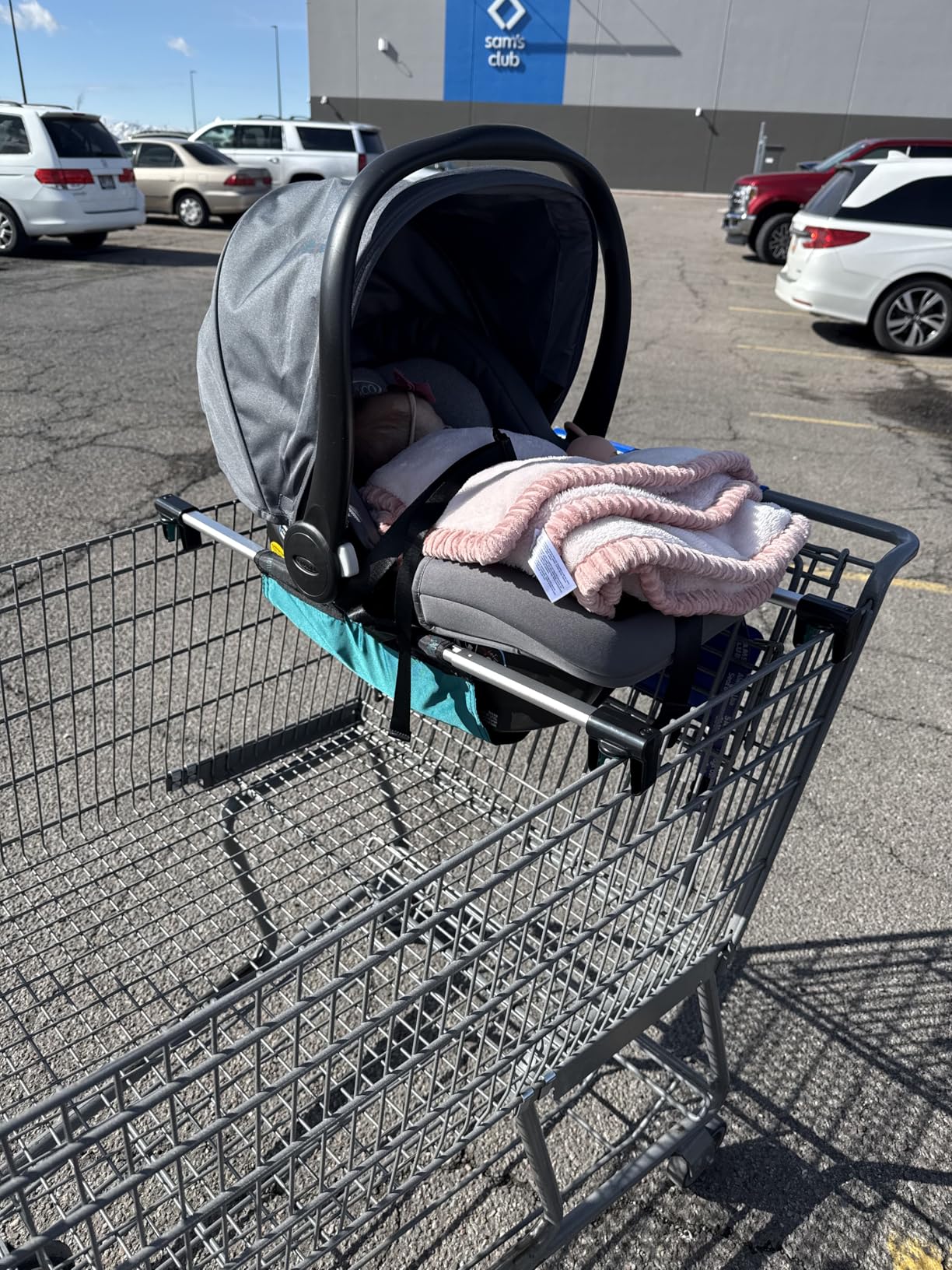 Totes Babies - Car Seat Carrier for Shopping Carts, Allows Babies, Newborns, Infants and Toddlers to Stay Snug or Sleeping in Car Seat While Parents Shop, As Seen on Shark Tank customer photo 1