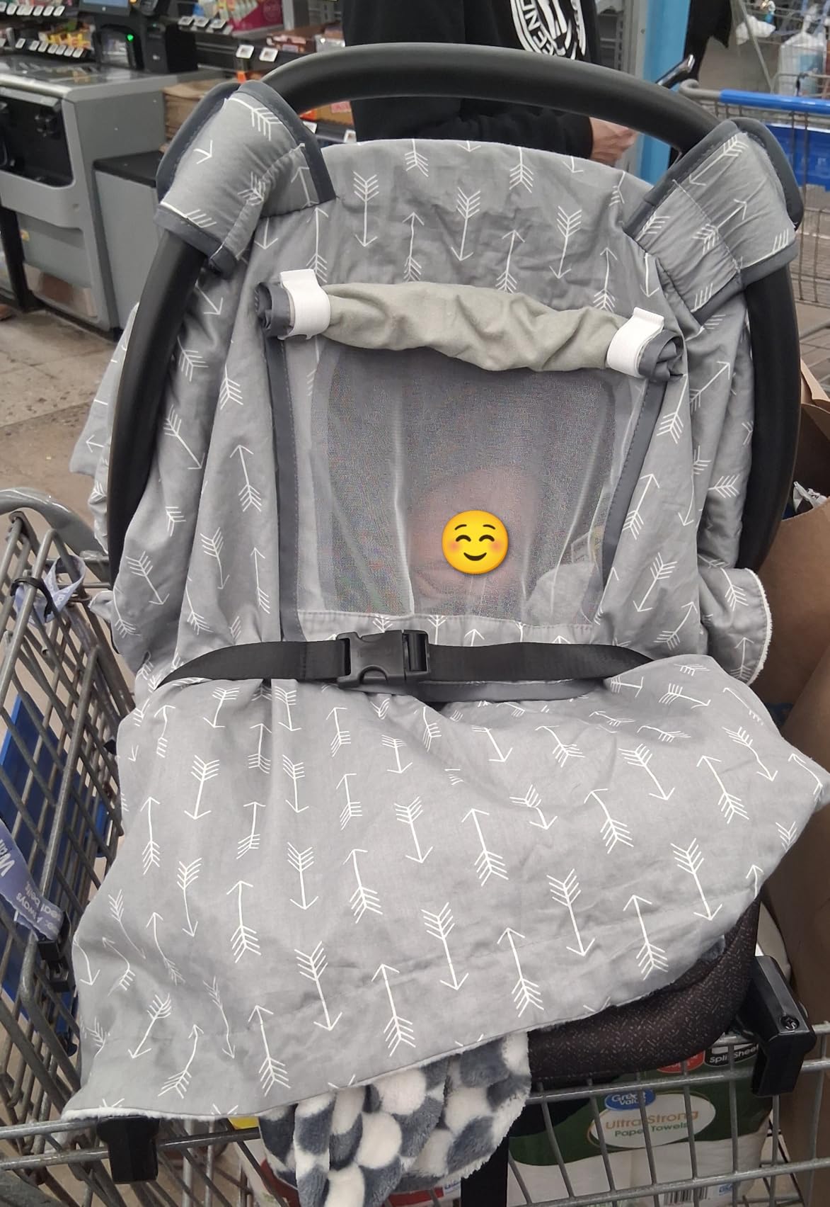 Totes Babies - Car Seat Carrier for Shopping Carts, Allows Babies, Newborns, Infants and Toddlers to Stay Snug or Sleeping in Car Seat While Parents Shop, As Seen on Shark Tank customer photo 2