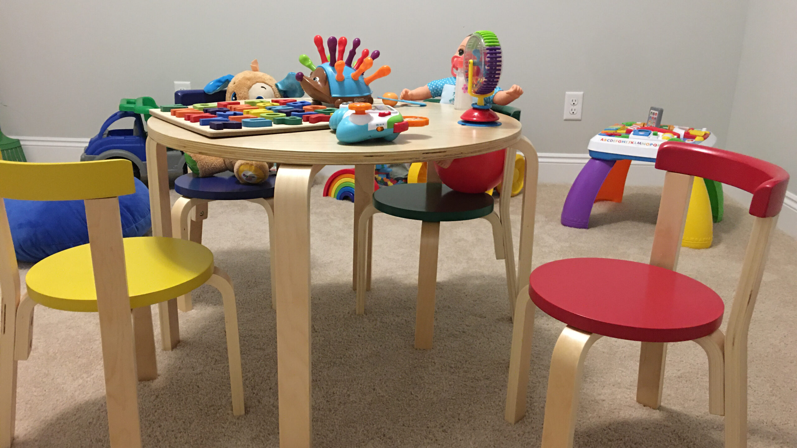 ECR4Kids Bentwood Table and Curved Back Chair Set, Kids Furniture, Natural, 5-Piece customer photo 2