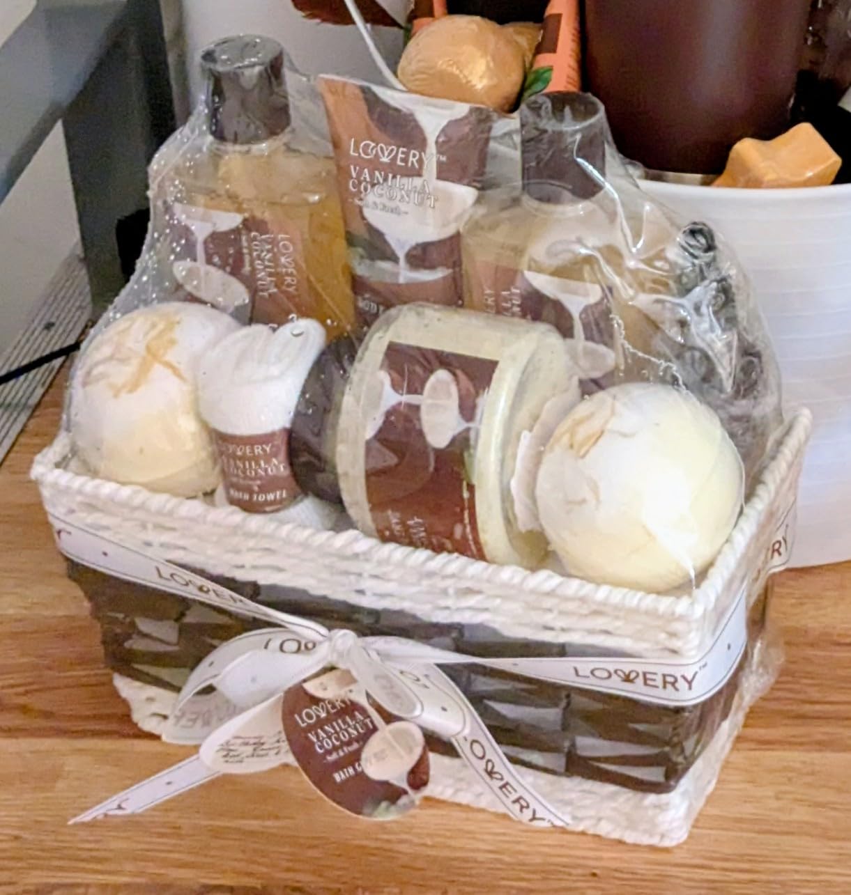 Gifts For Women Gift Basket for Women - Mothers Day Gifts for Mom, 9 Piece Set of Vanilla Coconut Home Spa Set, Luxurious Bath and Body Set customer photo 2