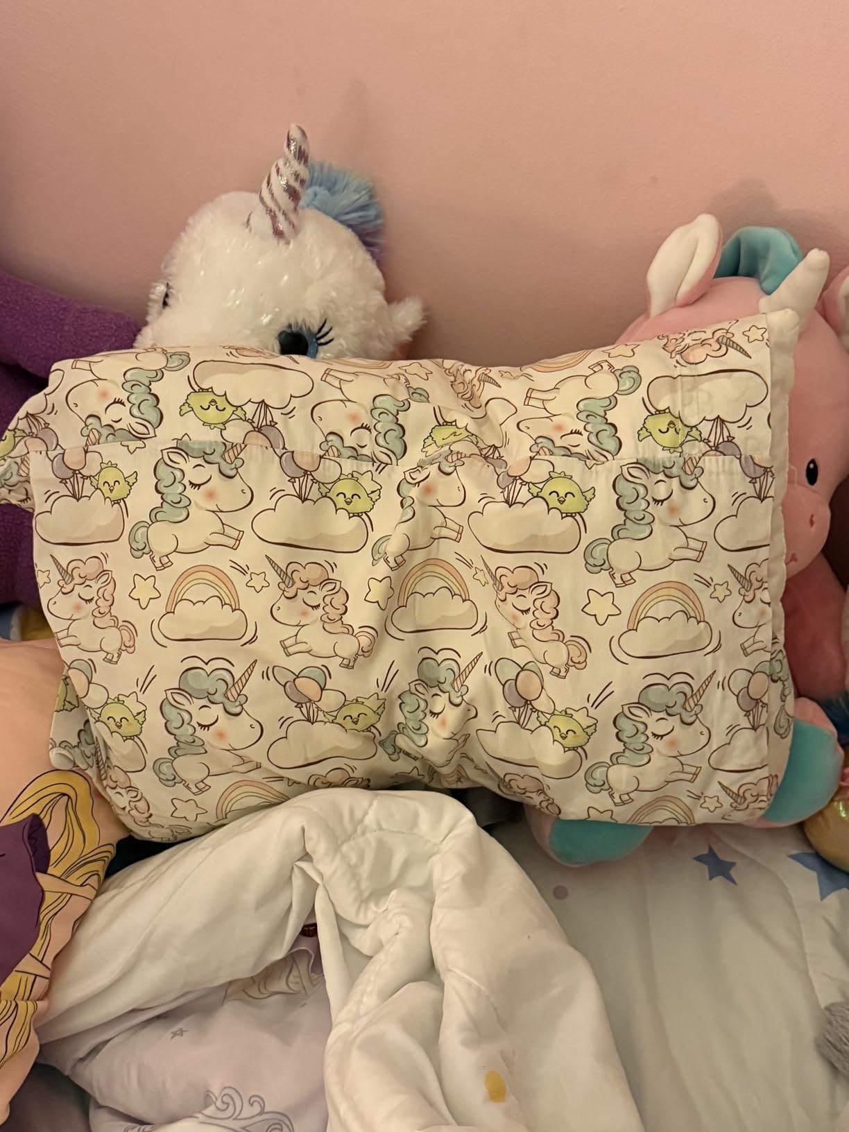 Toddler Pillow with Pillowcase - 13x18 My Little Dreamy Kids Travel Bed Pillows for Sleeping, Organic Cotton Small Pillowcase, Soft & Breathable, Machine Washable, Toddlers 2-5 years old (Soft White) customer photo 1
