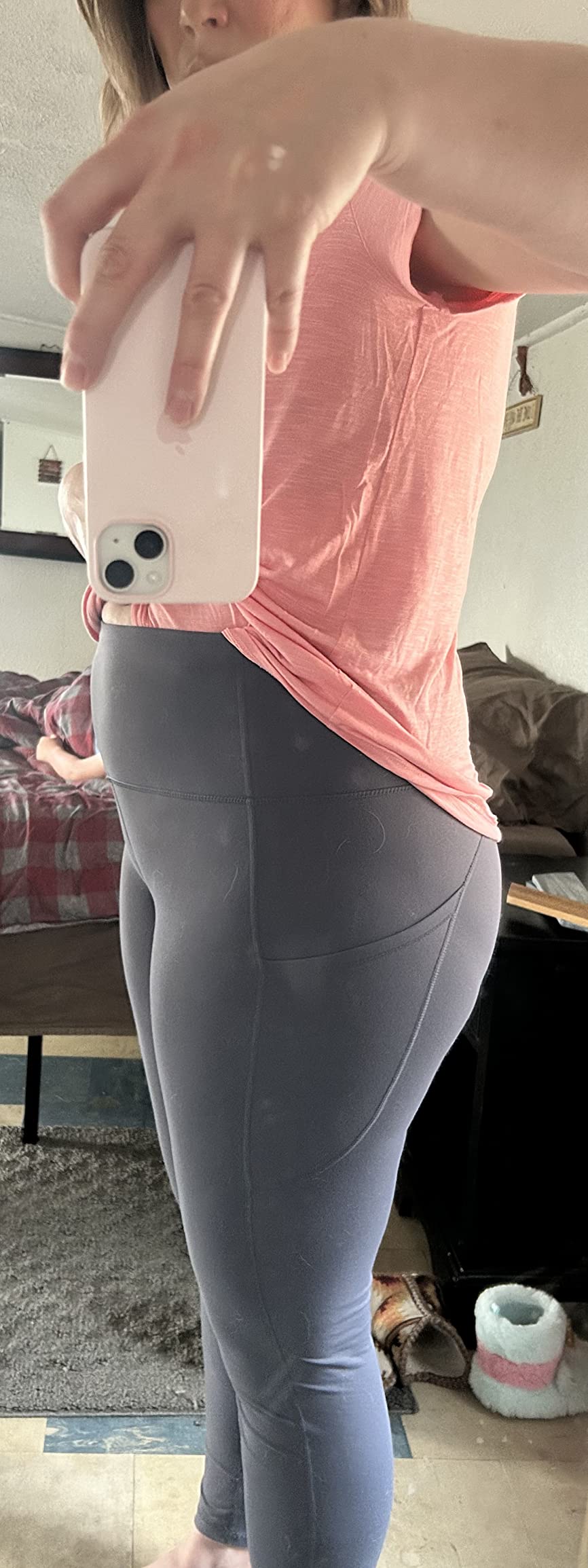 High Waist Yoga Leggings with 3 Pockets,Tummy Control Workout Running 4 Way Stretch Yoga Pants customer photo 1