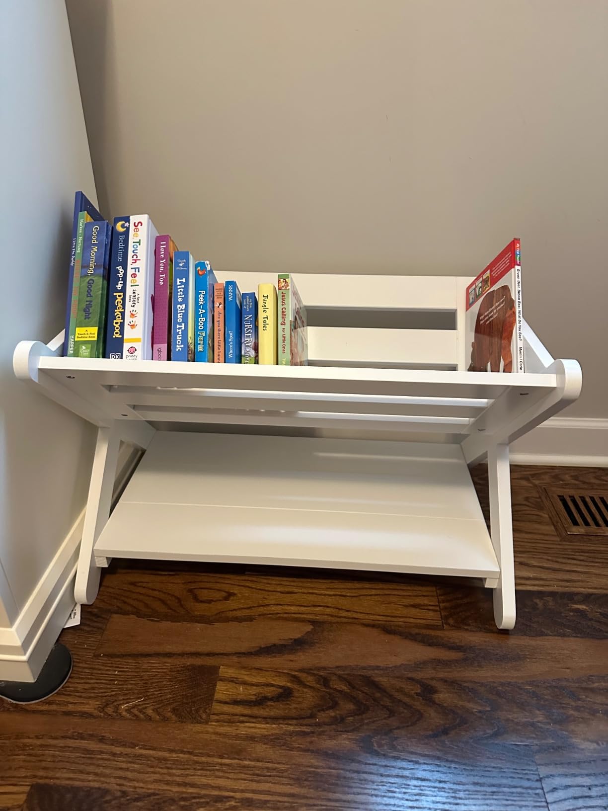 UTEX Kids Bookshelf with Caddy, Toddler Bookshelf, Book Storage Organizer, Small Book Shelf for Kids Rooms, Nursery, Playroom, White customer photo 2