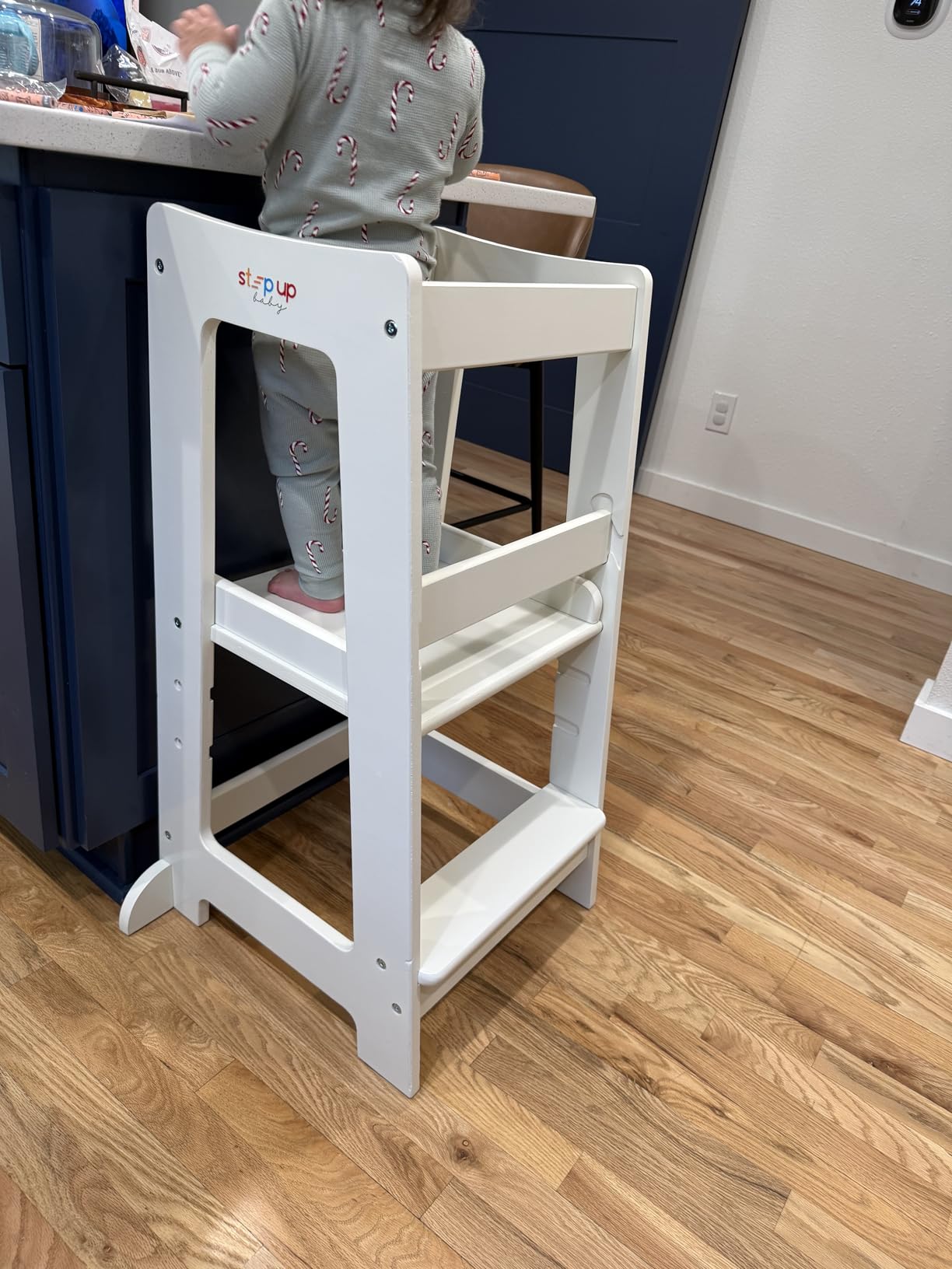 Stepup Baby Toddler Step Stool - Adjustable Height Kids Helper Step Stool, Durable, Non-Slip Platform for Bathroom Sink & Kitchen Counter, Toddler Tower for Exploration and Growth - Natural customer photo 2