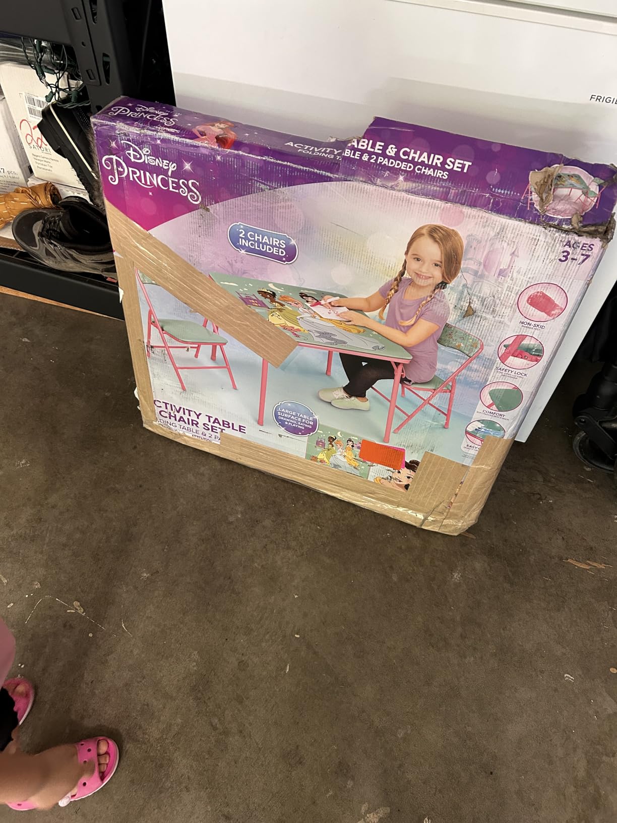 Disney Princess Girls Folding Table & Chairs Set for Kids and Toddlers 36 Months Up to 7 Years, Includes: 1 Table (36