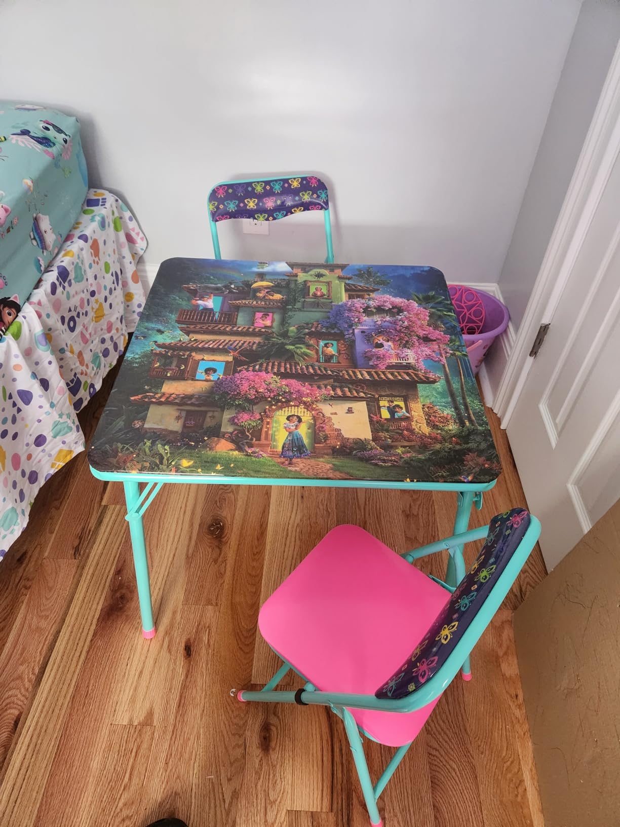 Disney Encanto Kids Table & Chair Set - Folding Activity Table with 2 Chairs for Toddlers and Kids Ages 3-7, Durable Metal Frame, 70 lb Weight Limit, Easy Assembly customer photo 2